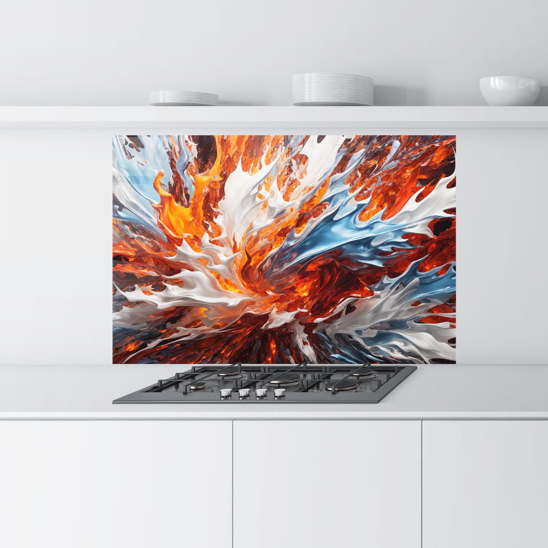 Konyhai üveg hátfal Flame Rase mockup 9