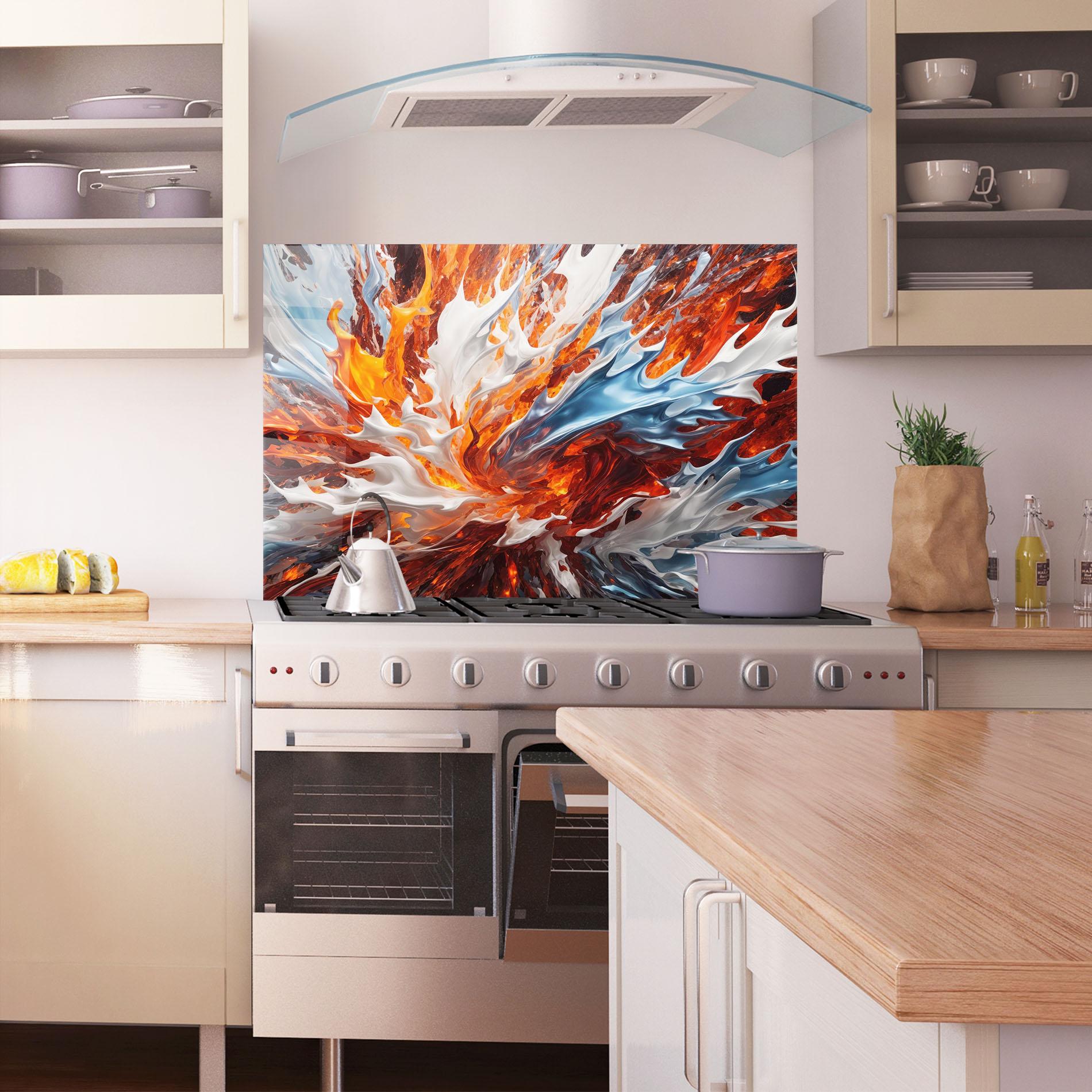 Konyhai üveg hátfal Flame Rase mockup 1