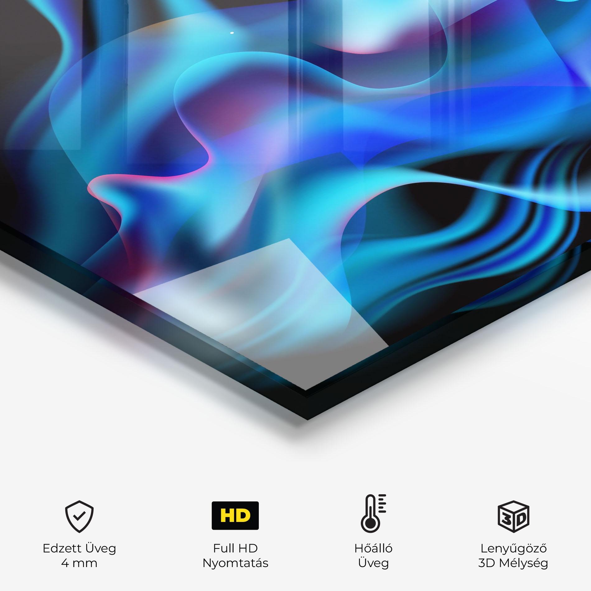 Konyhai üveg hátfal Blue Fire mockup 2