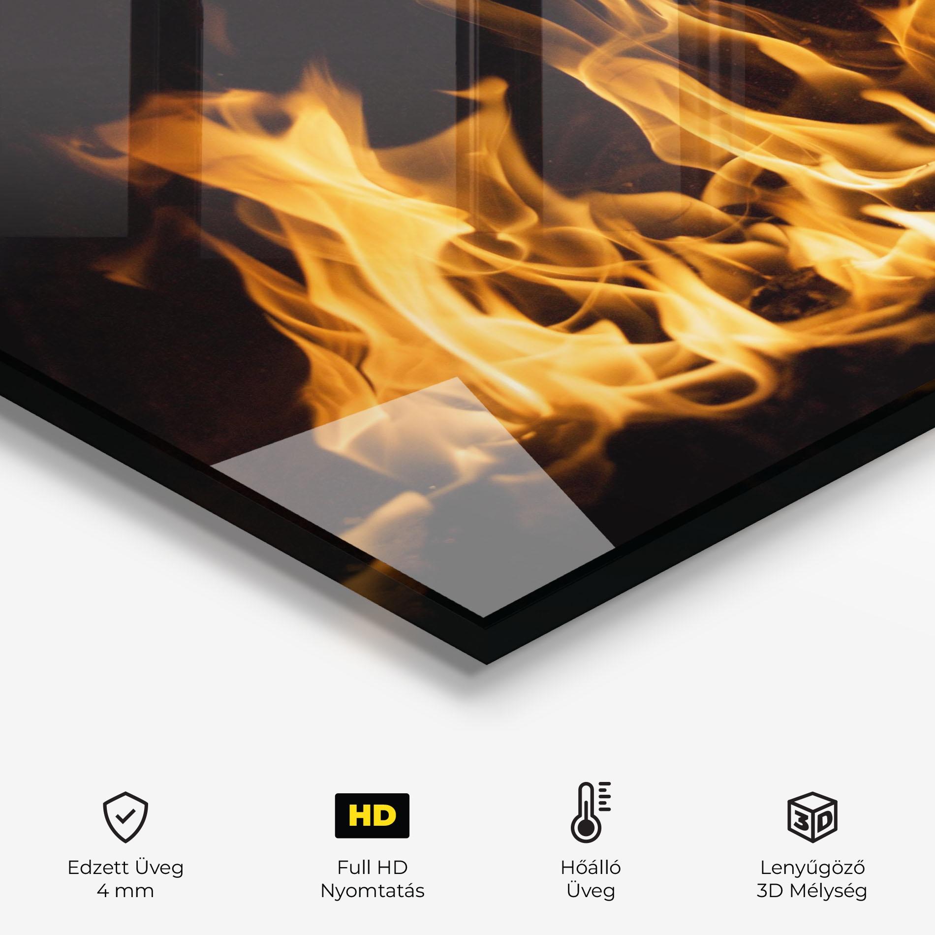 Konyhai üveg hátfal Bright Flame mockup 2
