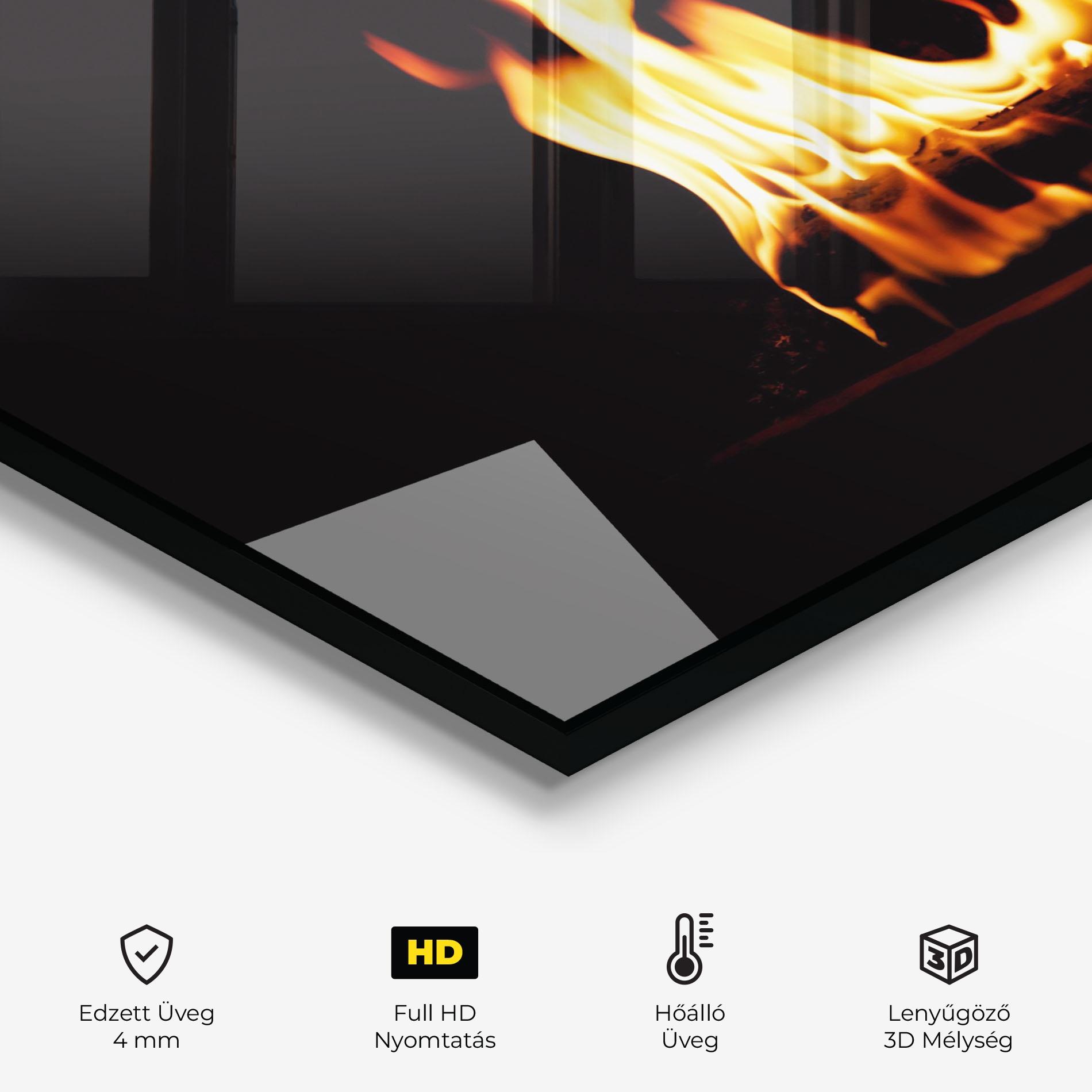 Konyhai üveg hátfal Calm Fire mockup 2