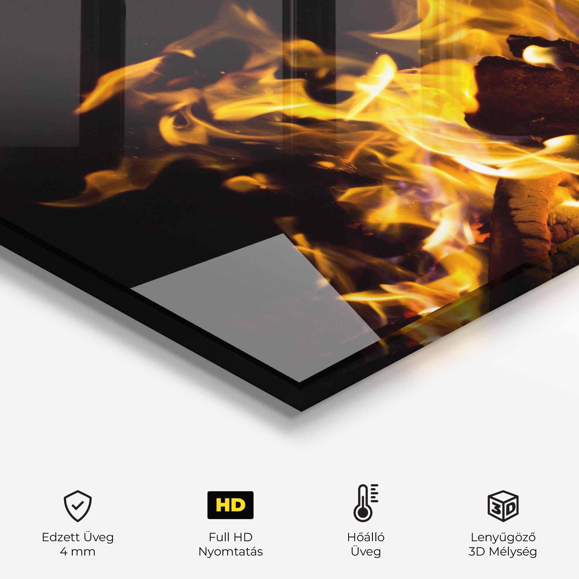 Konyhai üveg hátfal Fire Dance mockup 2