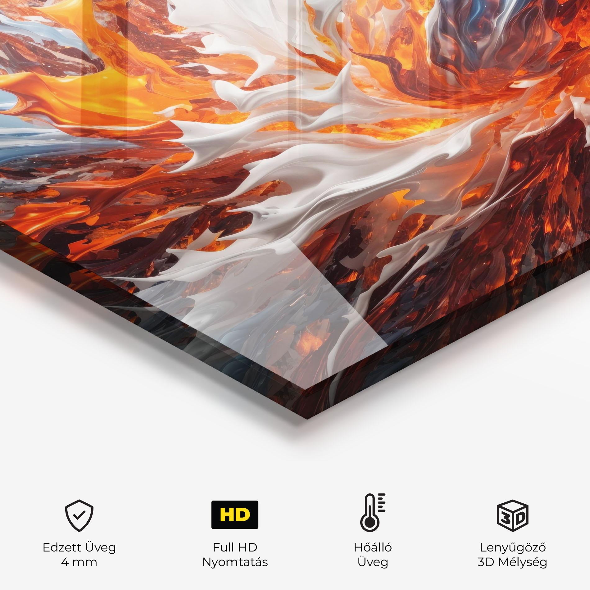 Konyhai üveg hátfal Flame Rase mockup 2