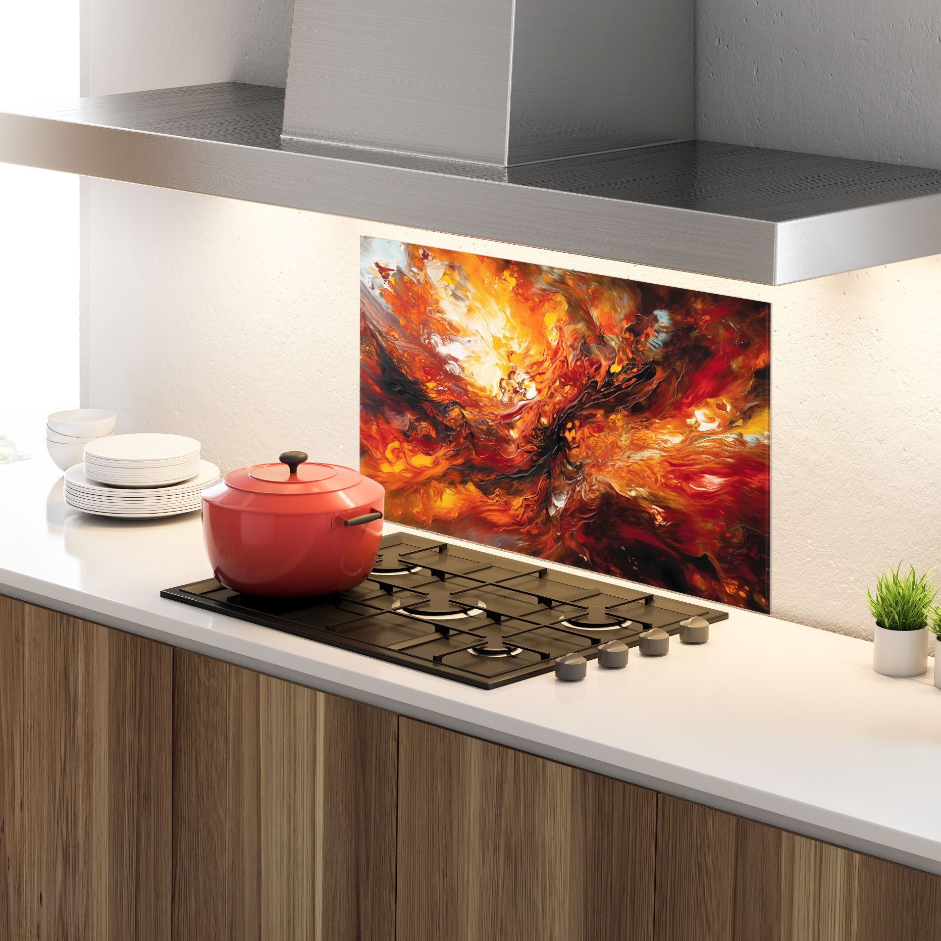 Fiery Red Orange Art mockup 4