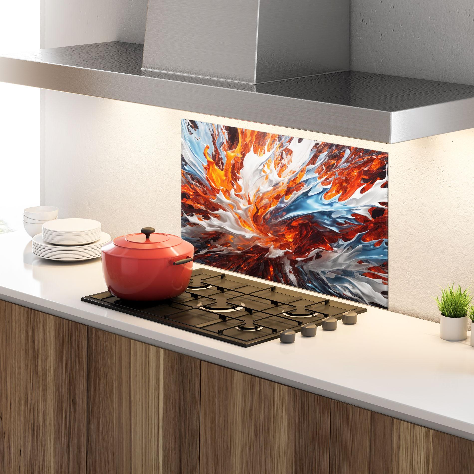 Konyhai üveg hátfal Flame Rase mockup 4