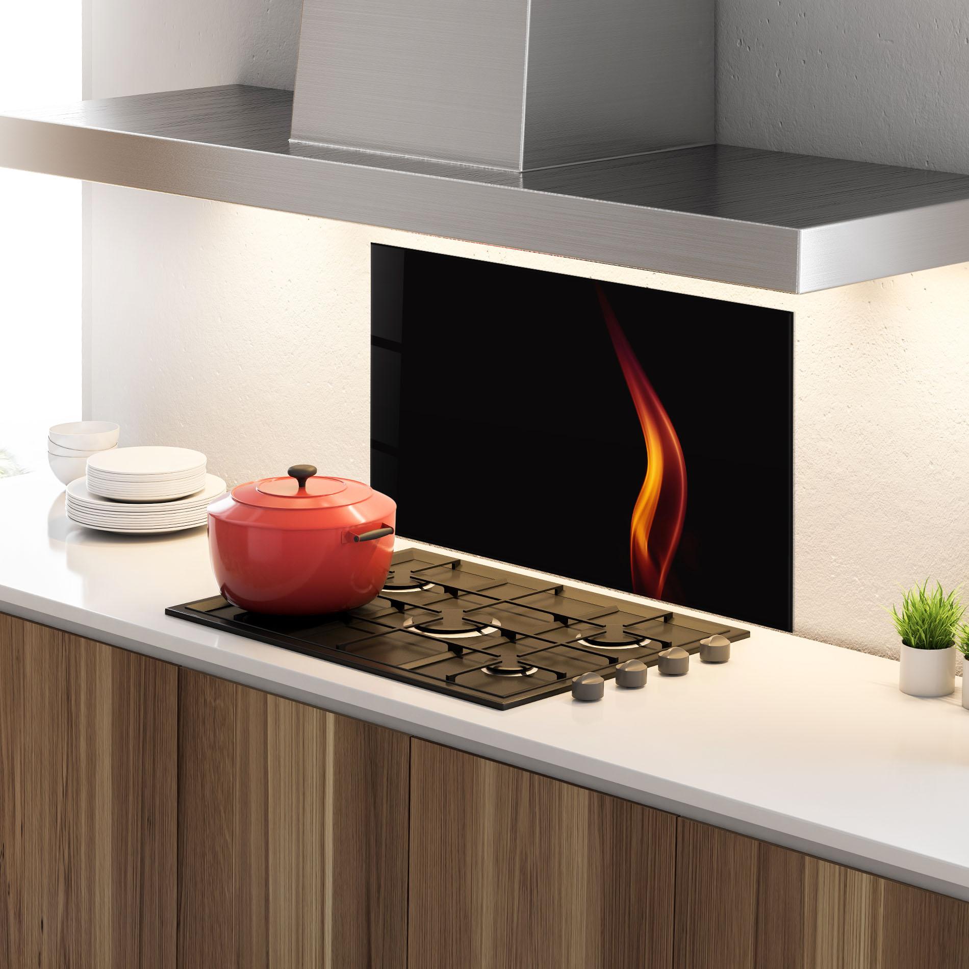 Konyhai üveg hátfal Flame Relax mockup 4