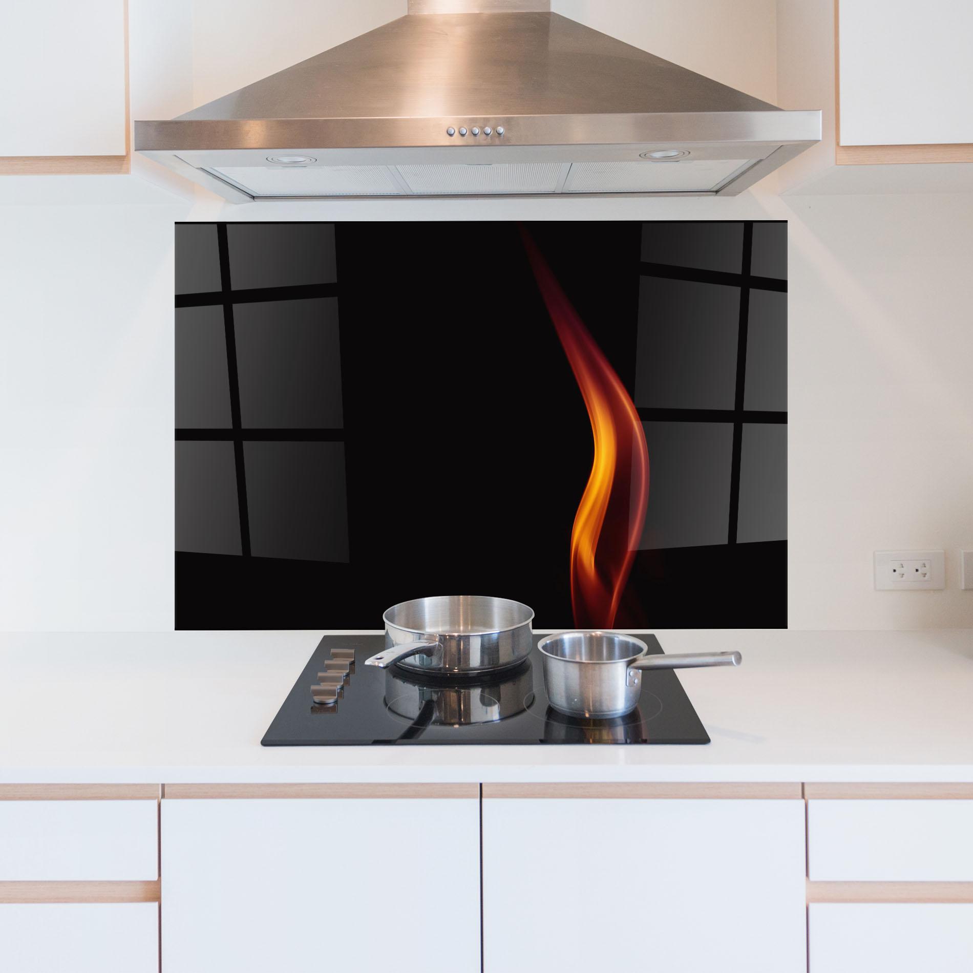 Konyhai üveg hátfal Flame Relax mockup 5