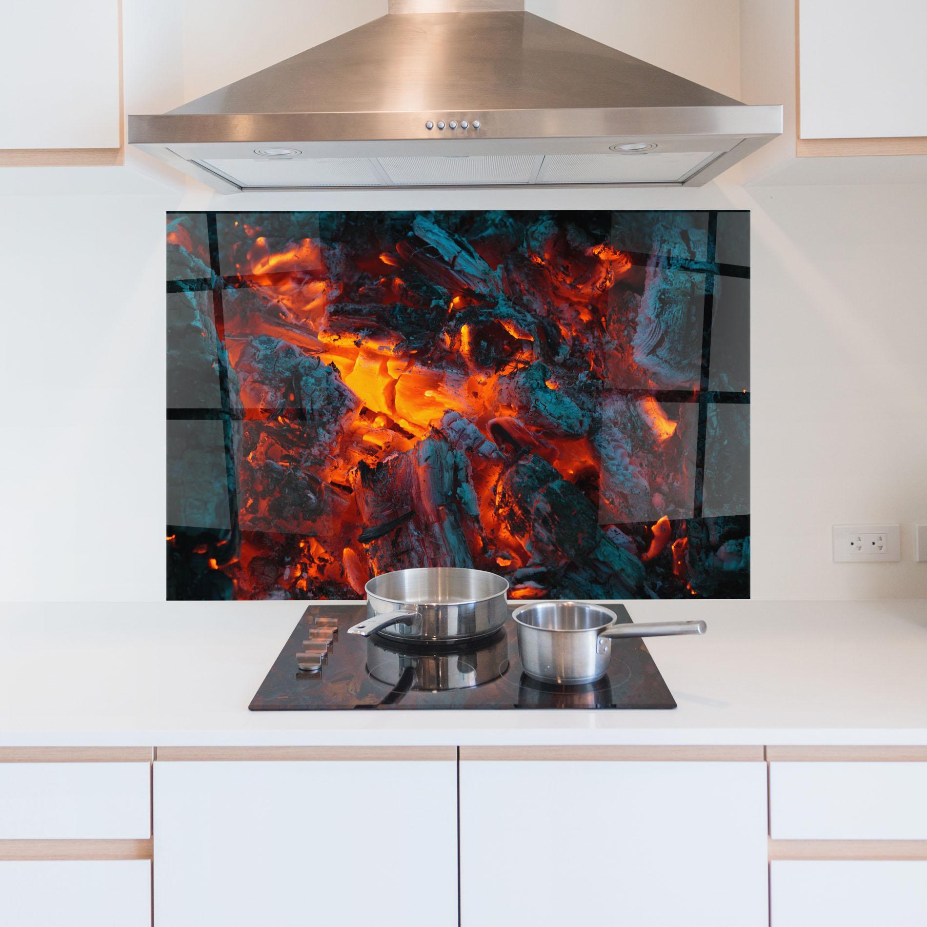 Konyhai üveg hátfal Wild Fire mockup 5