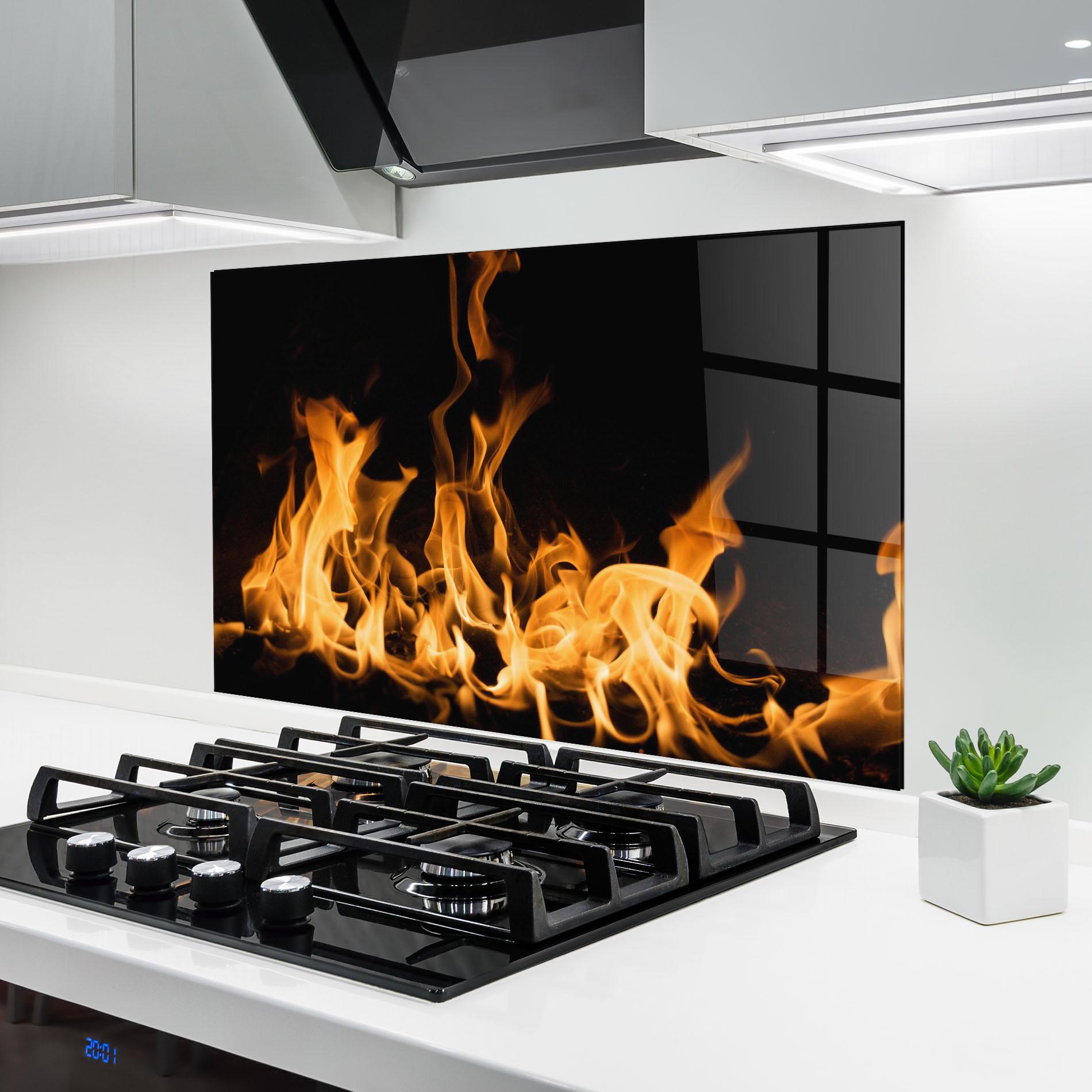 Konyhai üveg hátfal Bright Flame mockup 6