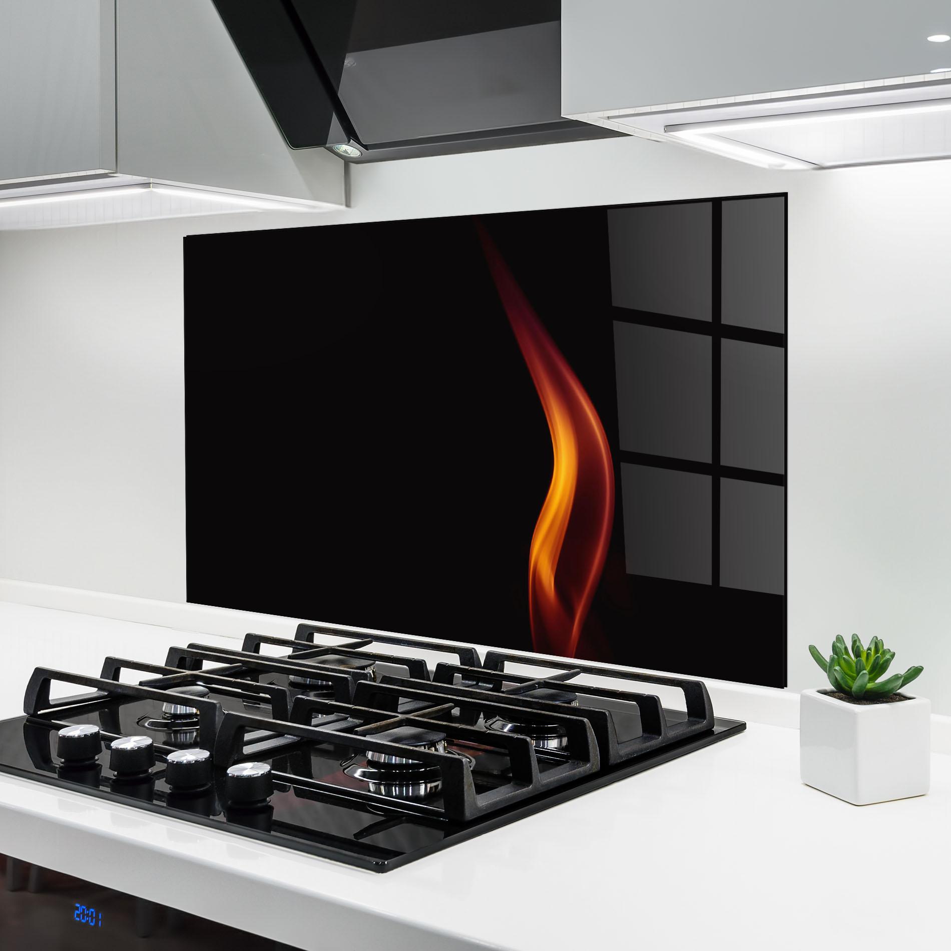 Konyhai üveg hátfal Flame Relax mockup 6