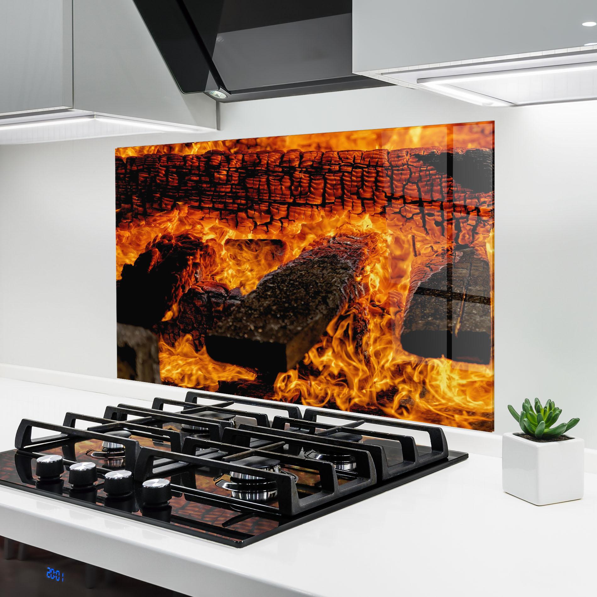 Konyhai üveg hátfal Inferno Heat mockup 6