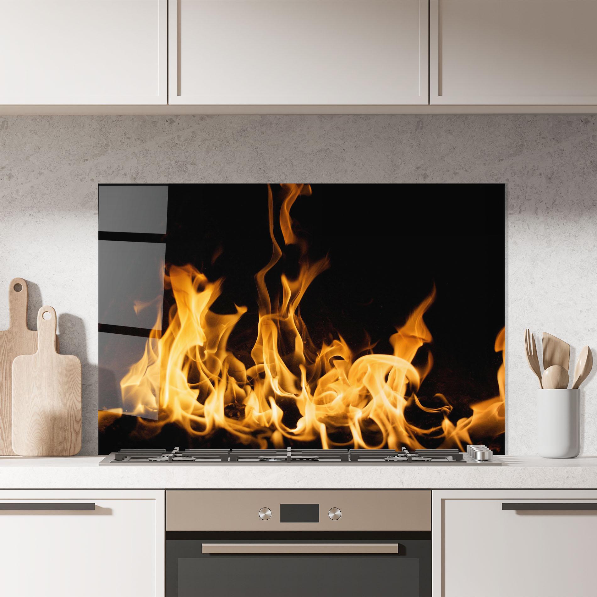 Konyhai üveg hátfal Bright Flame mockup 7