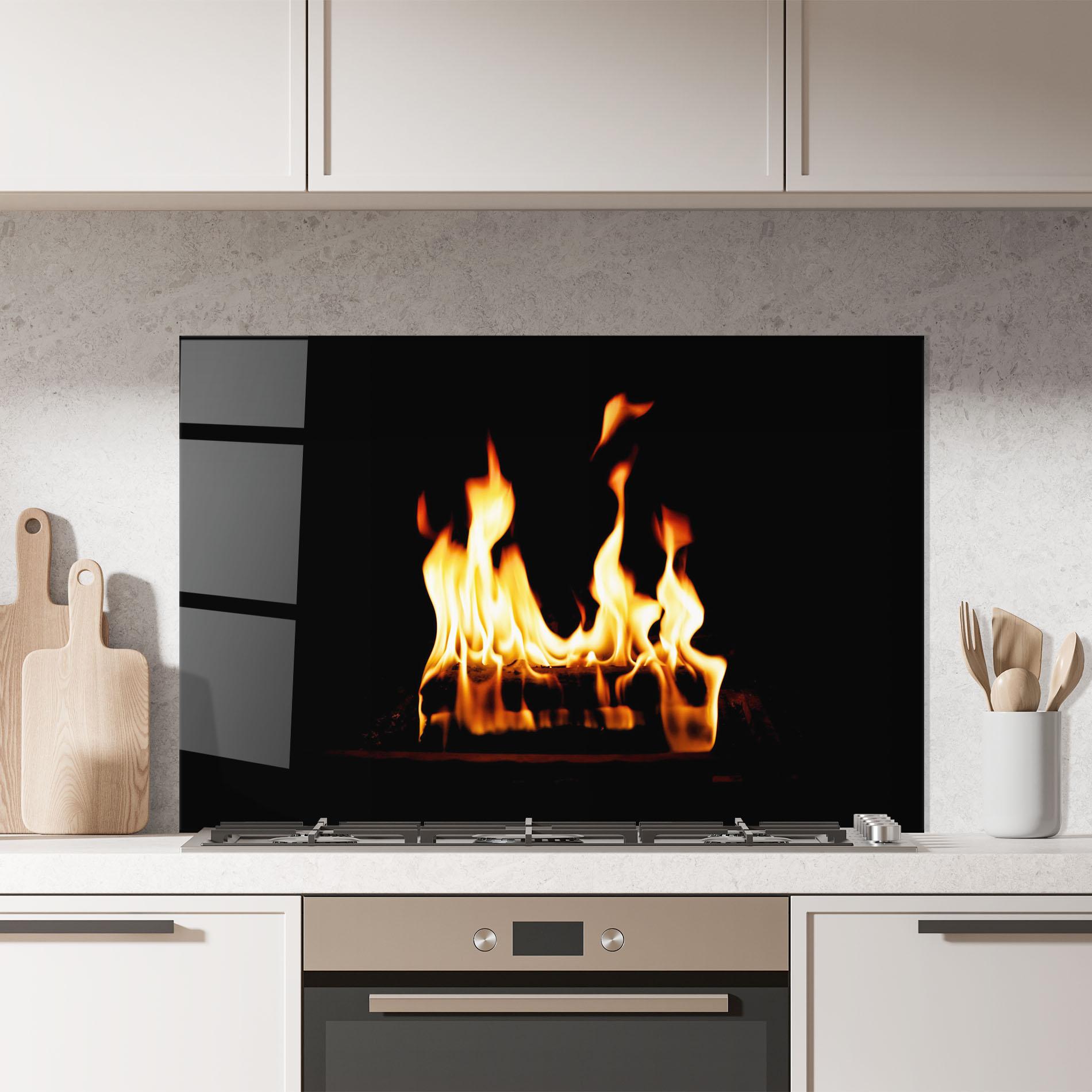Konyhai üveg hátfal Calm Fire mockup 7