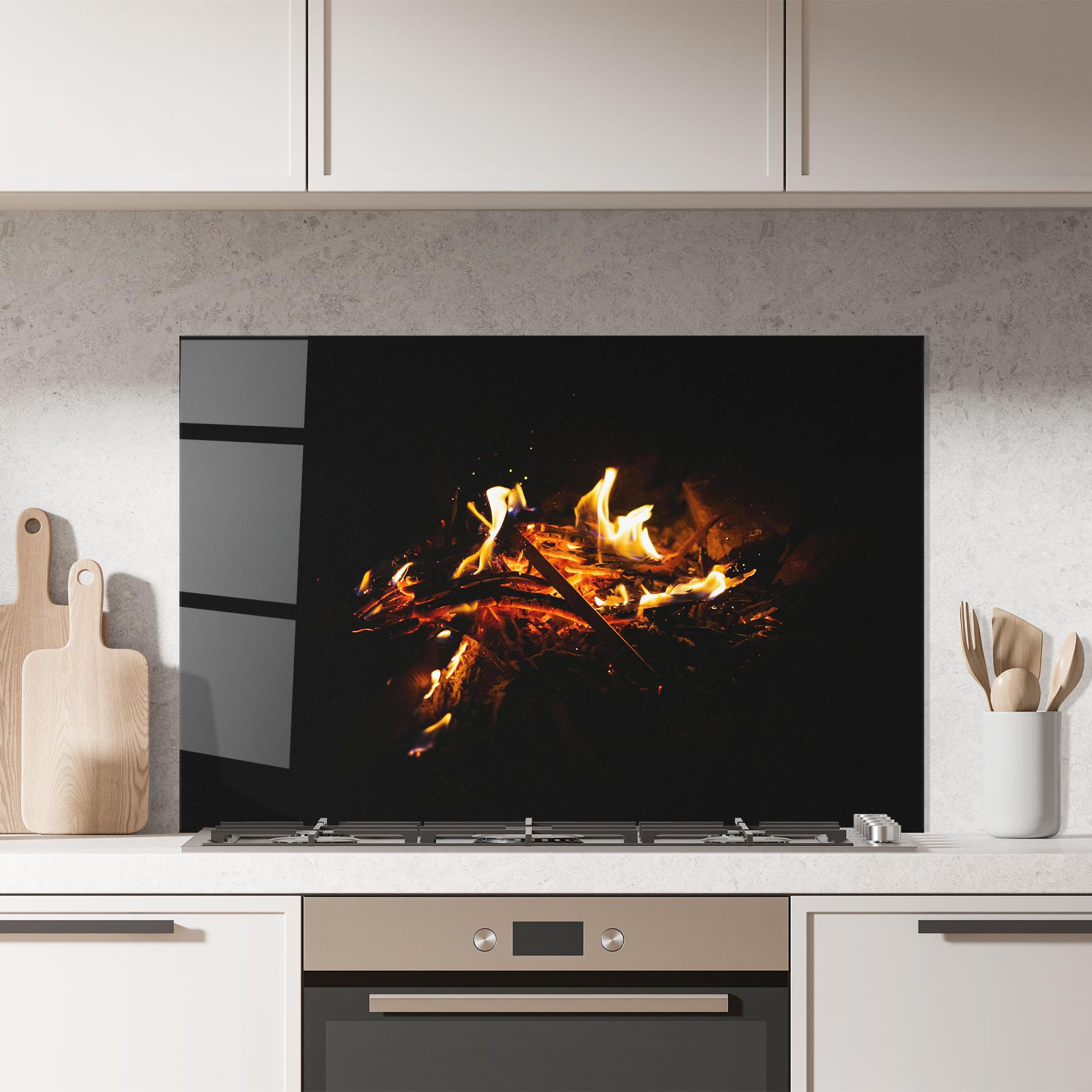 Konyhai üveg hátfal Fiery Blaze mockup 7