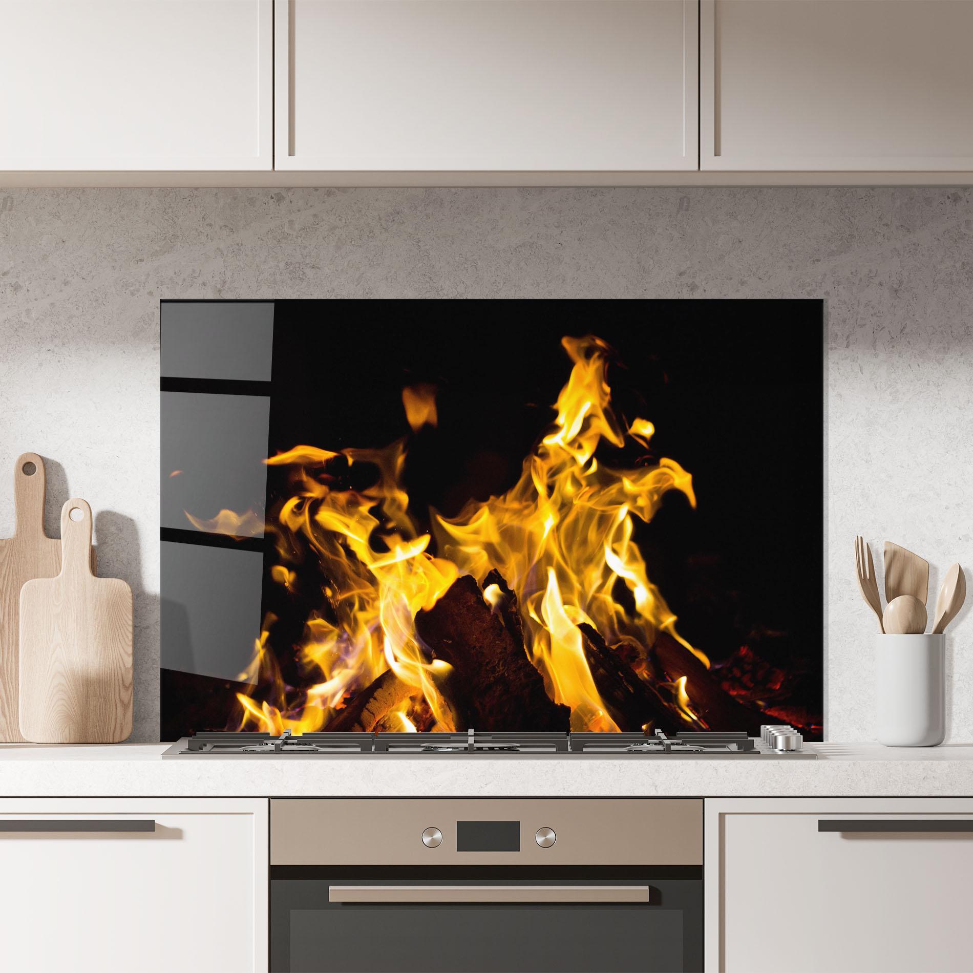 Konyhai üveg hátfal Fire Dance mockup 7