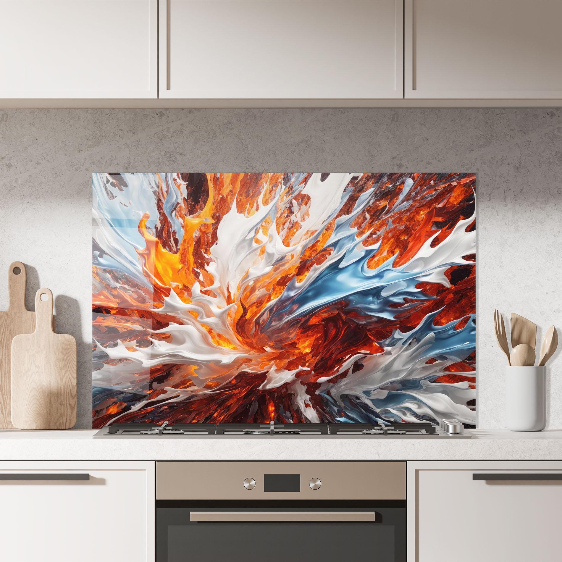 Konyhai üveg hátfal Flame Rase mockup 7