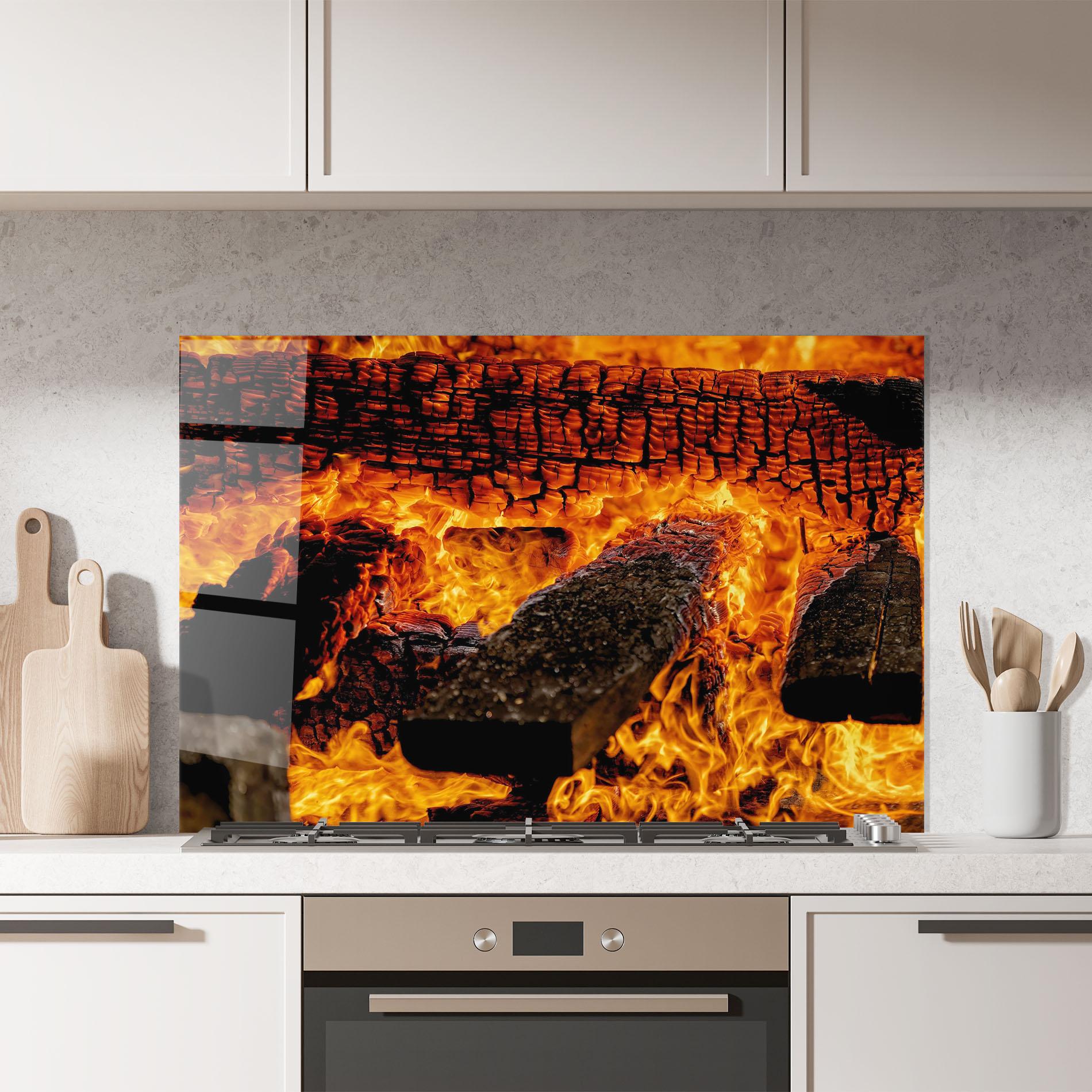 Konyhai üveg hátfal Inferno Heat mockup 7