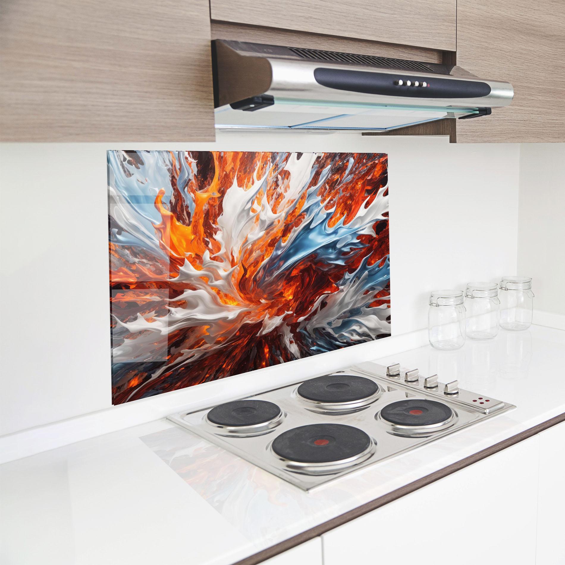 Konyhai üveg hátfal Flame Rase mockup 8