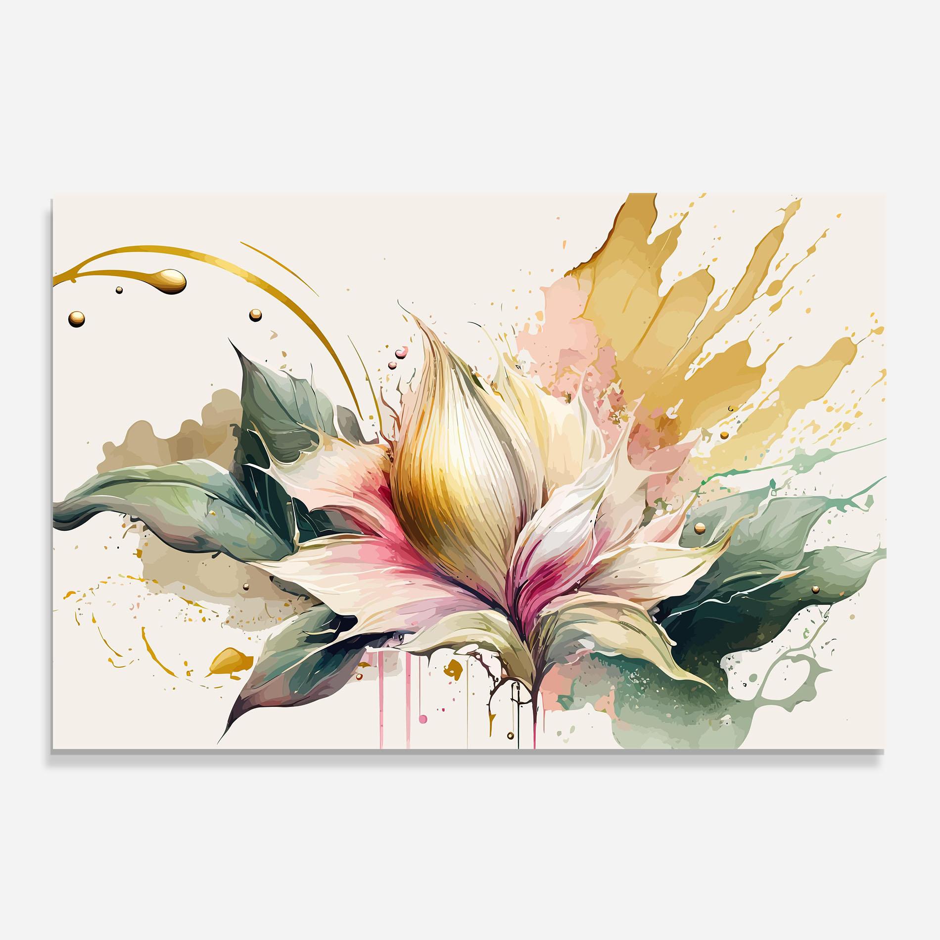 Konyhai üveg hátfal Cream Pink Nature mockup 0