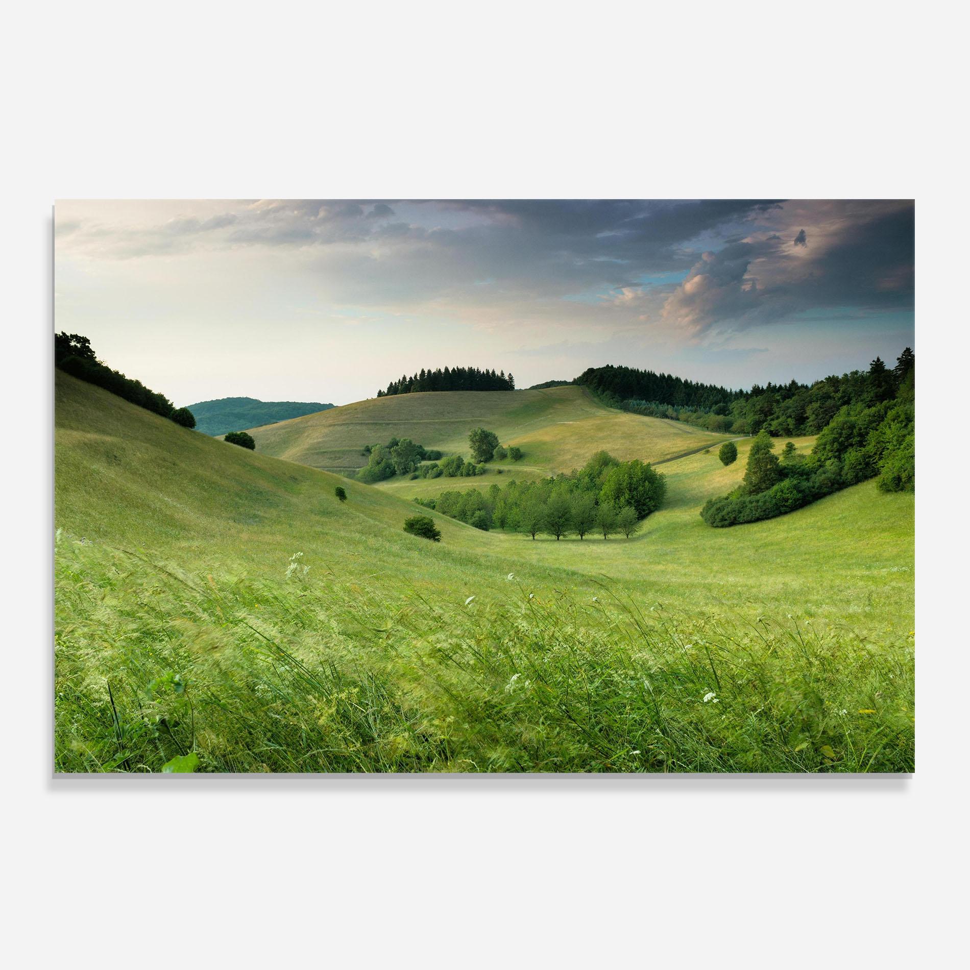 Konyhai üveg hátfal Green Field View mockup 0