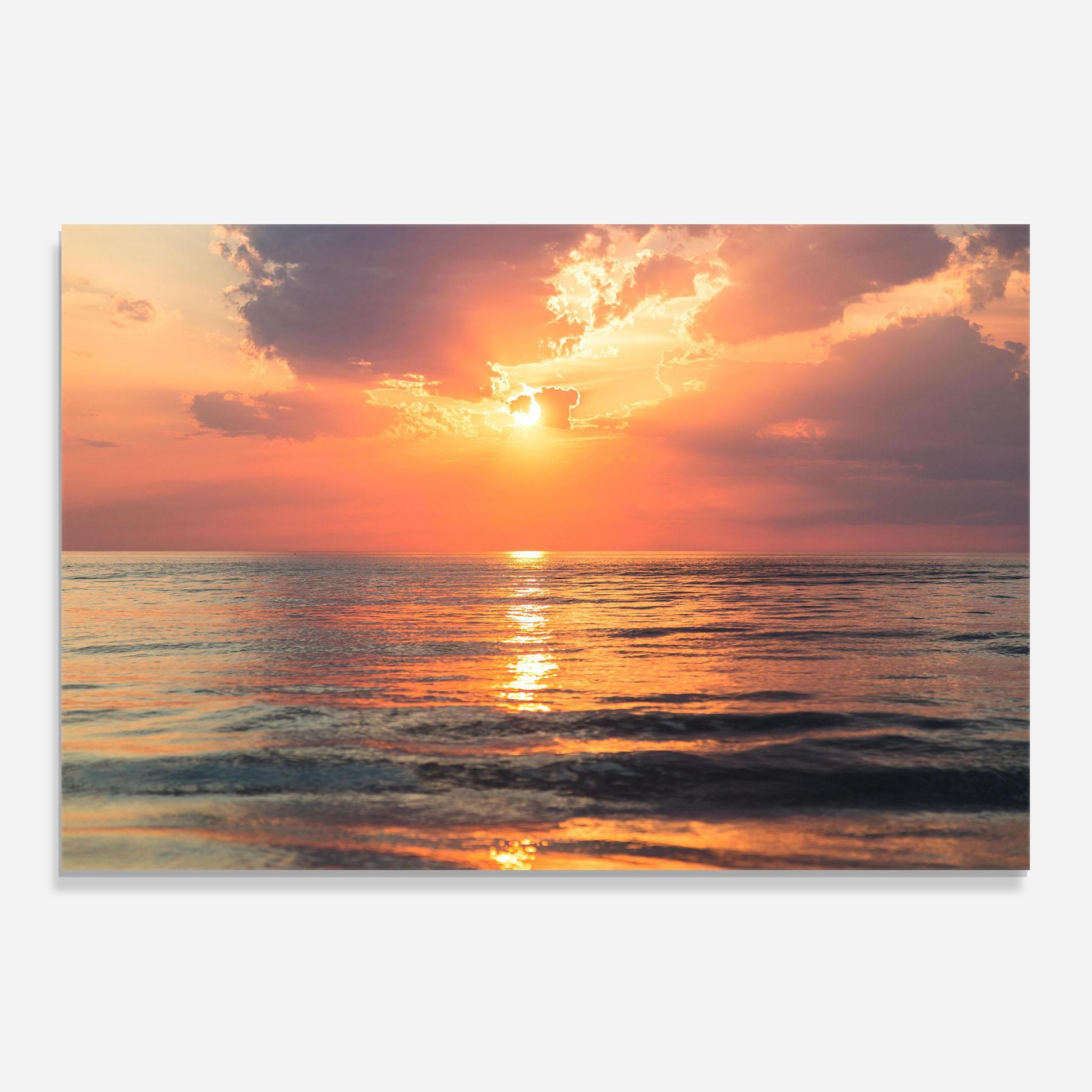 Konyhai üveg hátfal Orange Sunrise Cloud mockup 0