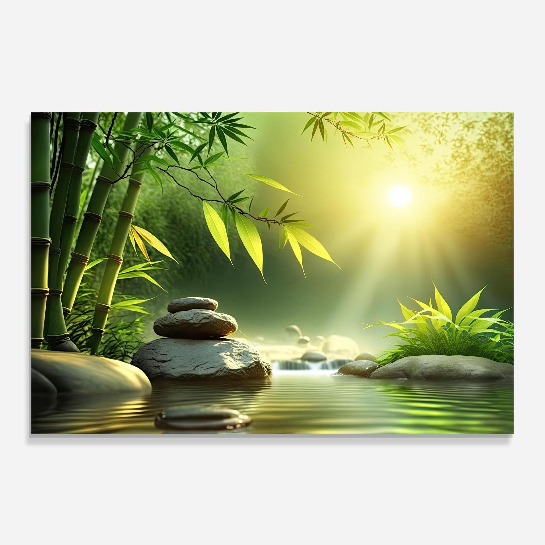 Konyhai üveg hátfal Relaxing Spa Nature mockup 0