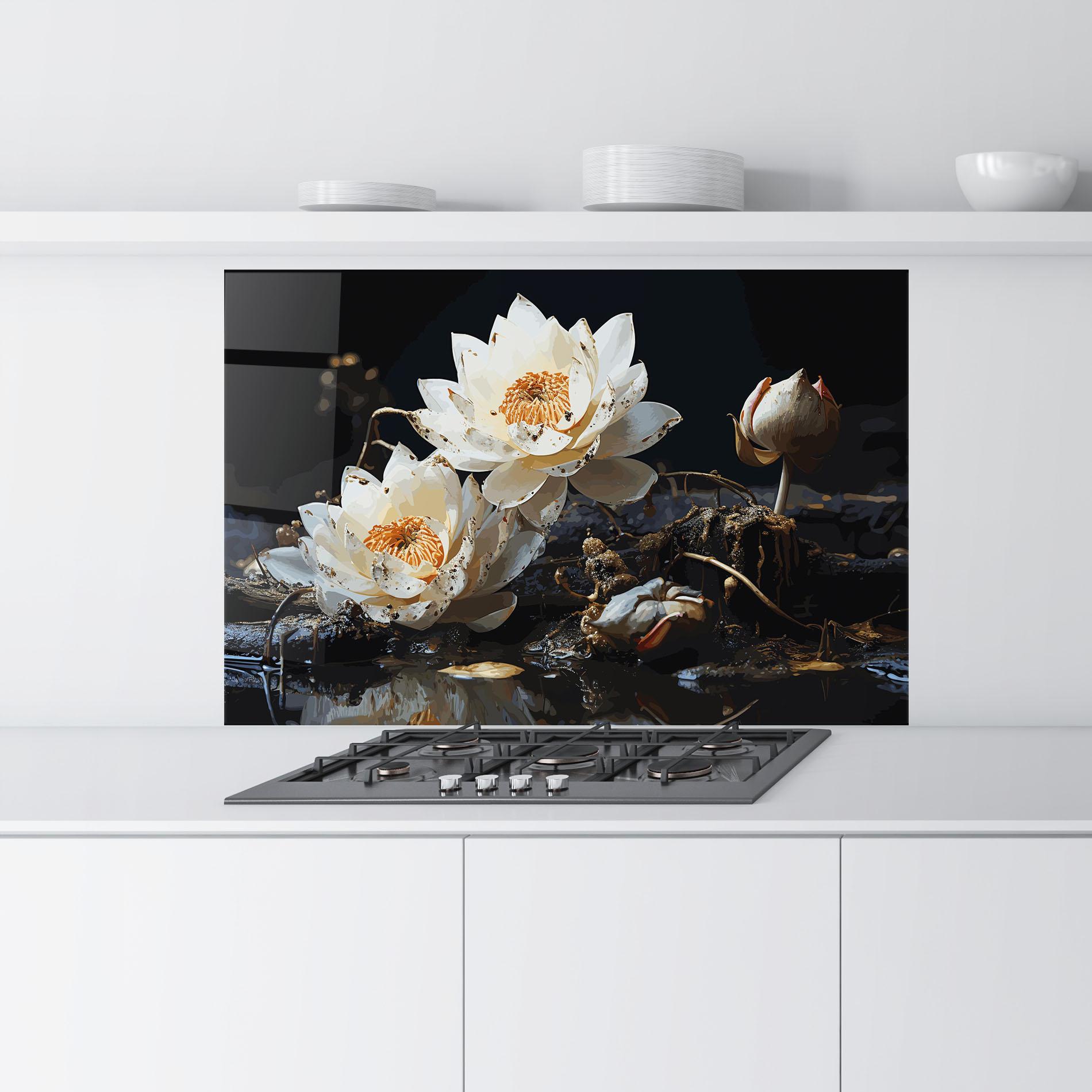 Konyhai üveg hátfal Beautiful White Nature mockup 9