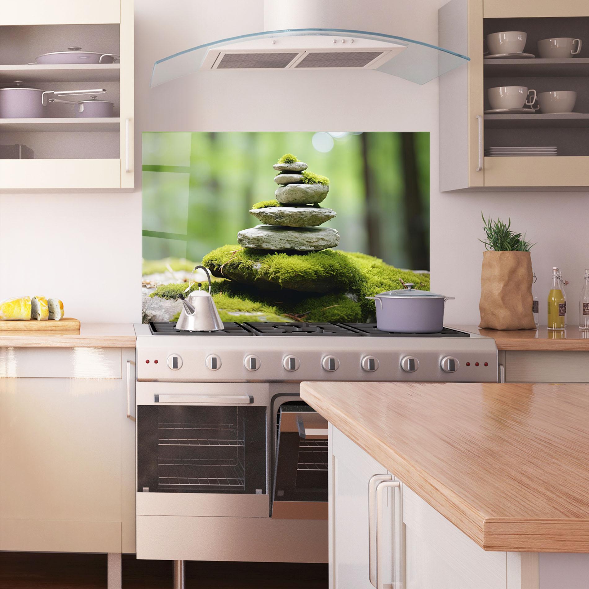 Konyhai üveg hátfal Pile Gray Rock mockup 1