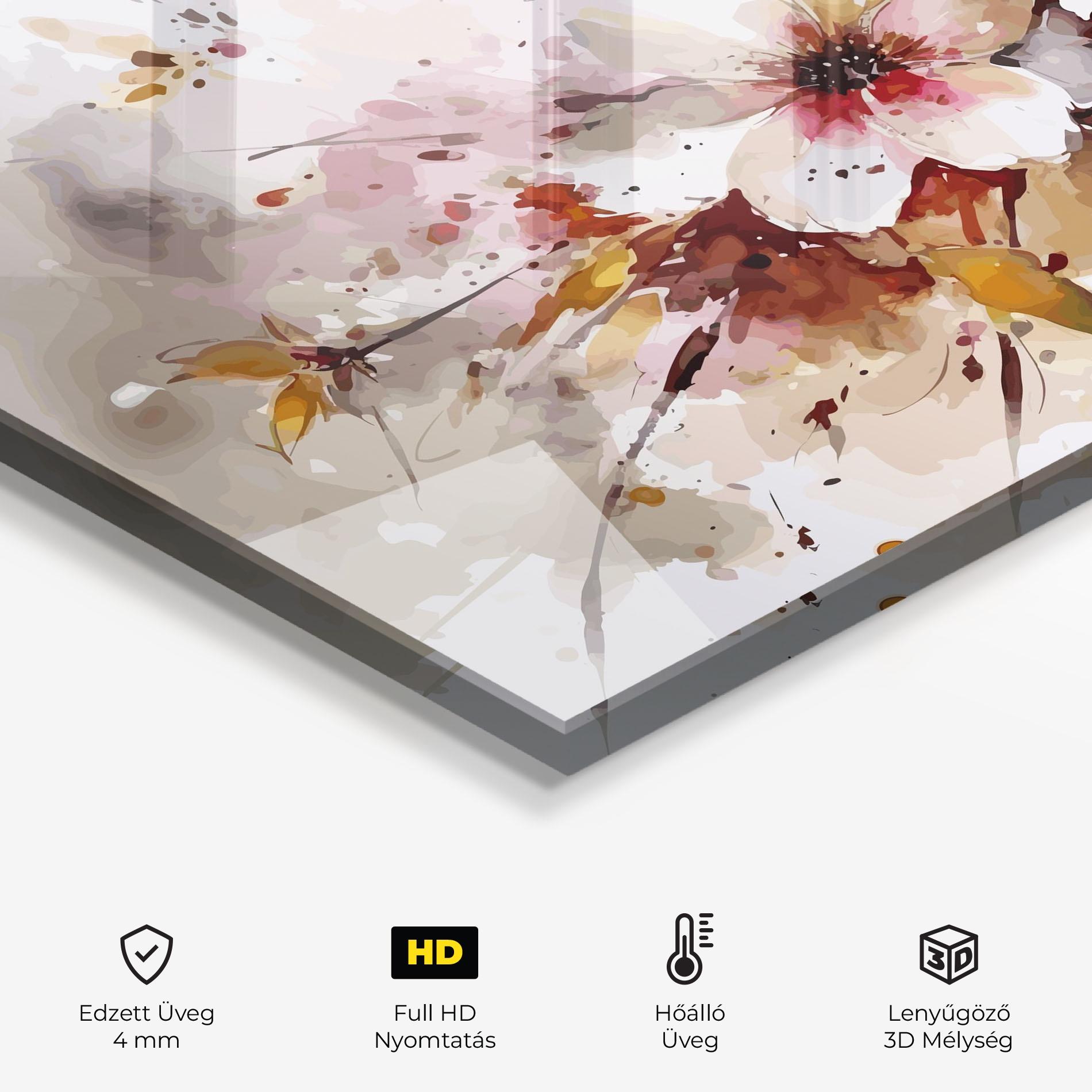 Konyhai üveg hátfal Beautiful Cherry Flower mockup 2