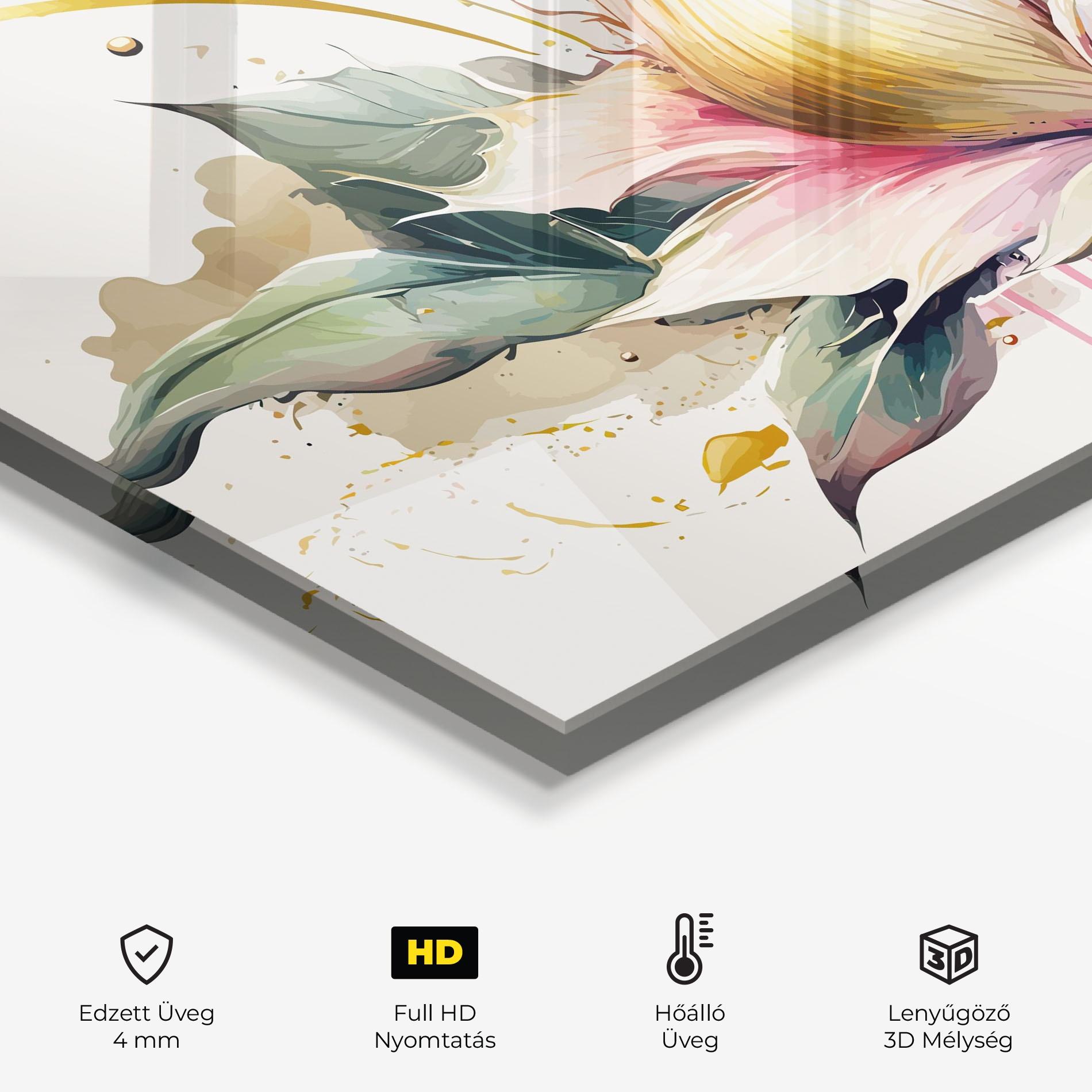 Konyhai üveg hátfal Cream Pink Nature mockup 2