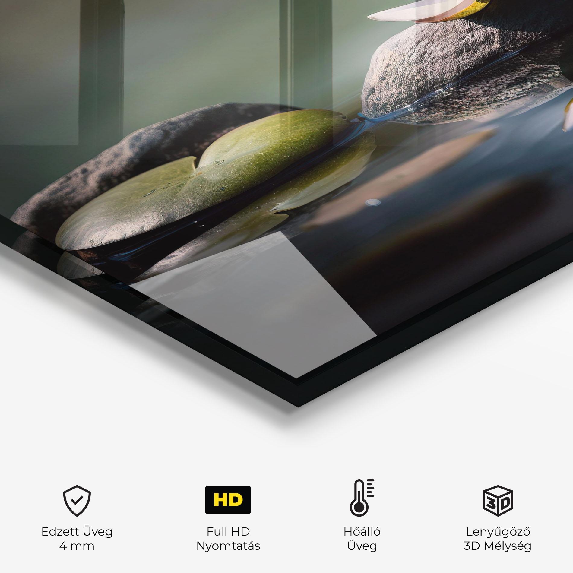 Konyhai üveg hátfal Grey Rock Lotus mockup 2