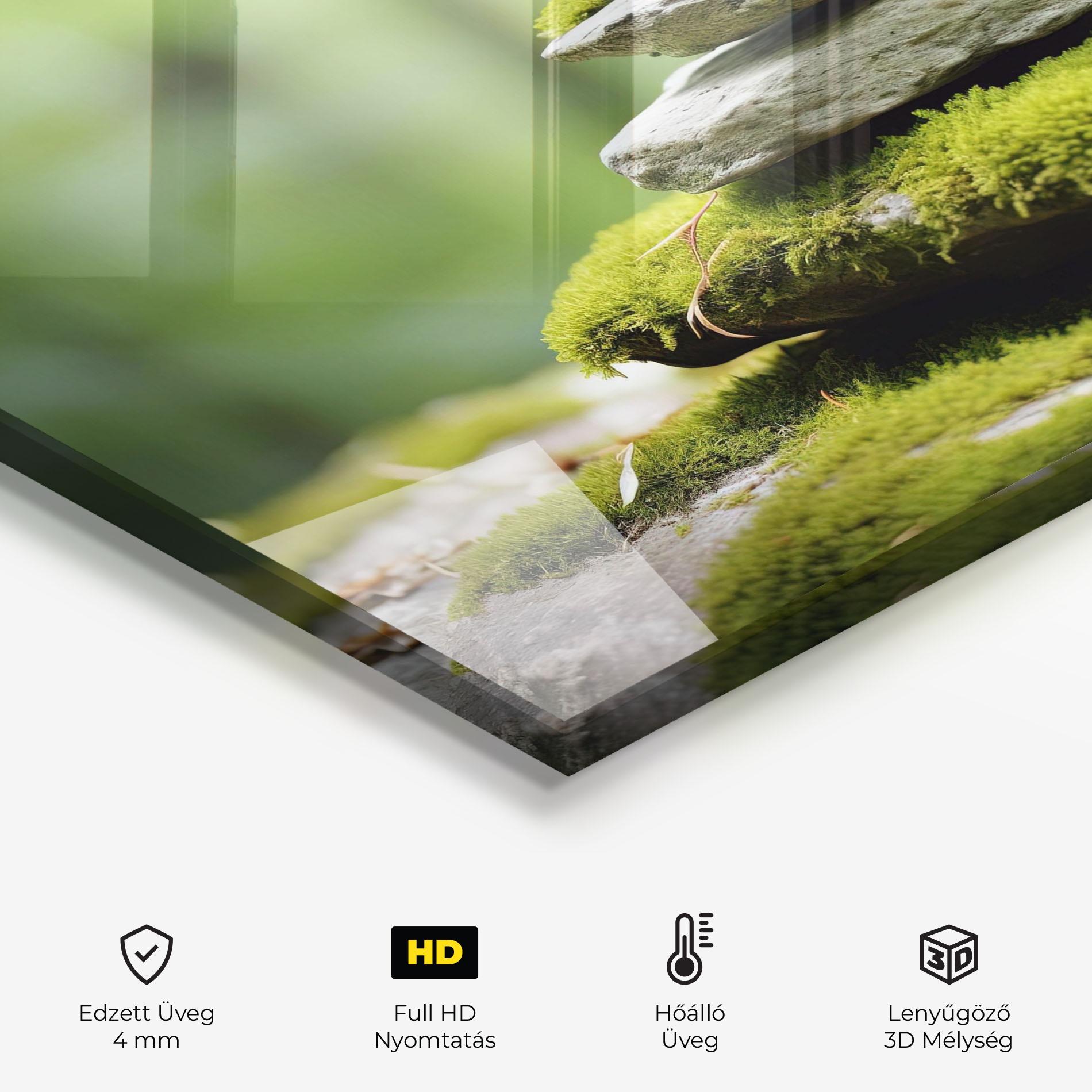 Konyhai üveg hátfal Pile Gray Rock mockup 2