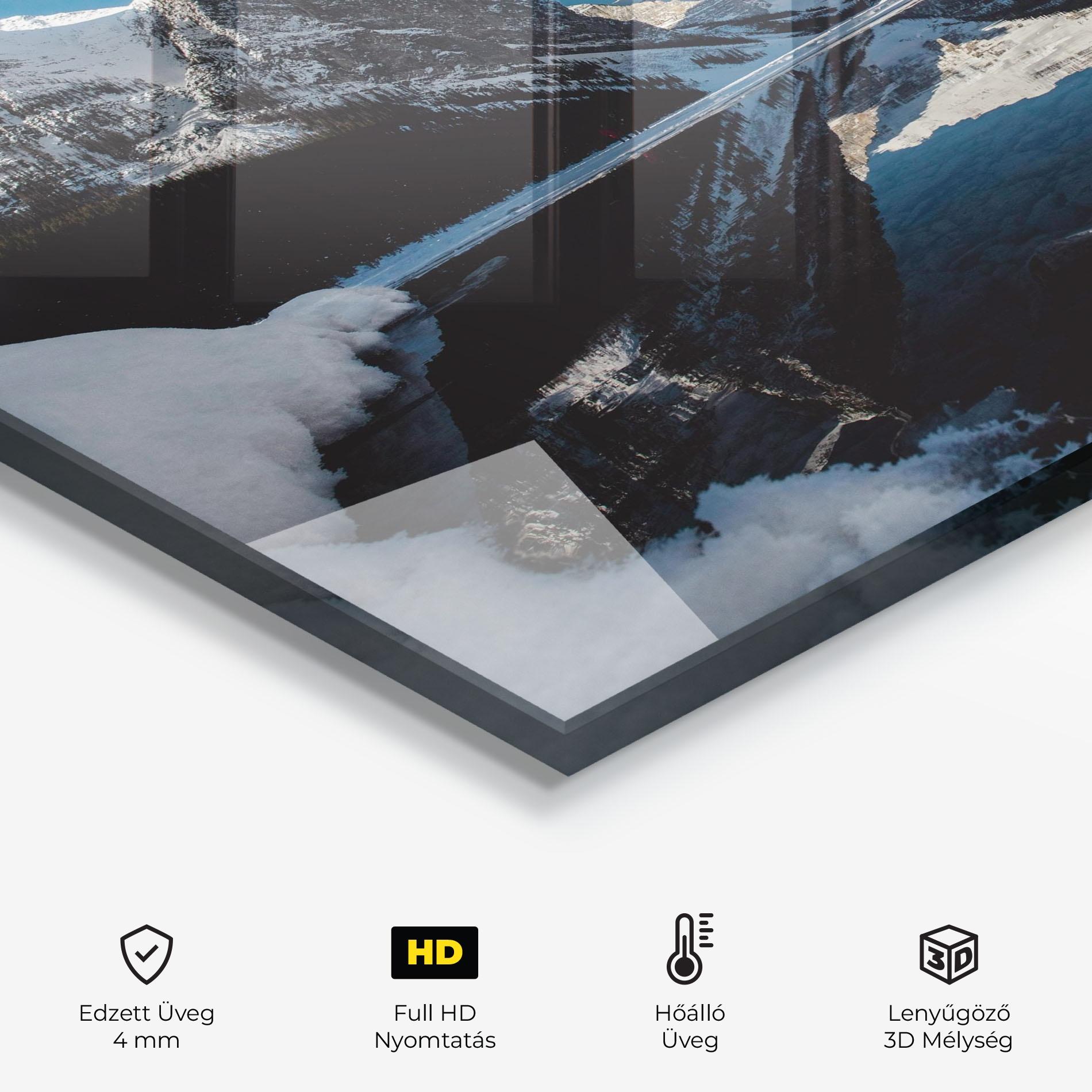 Konyhai üveg hátfal Snow Pretty View mockup 2