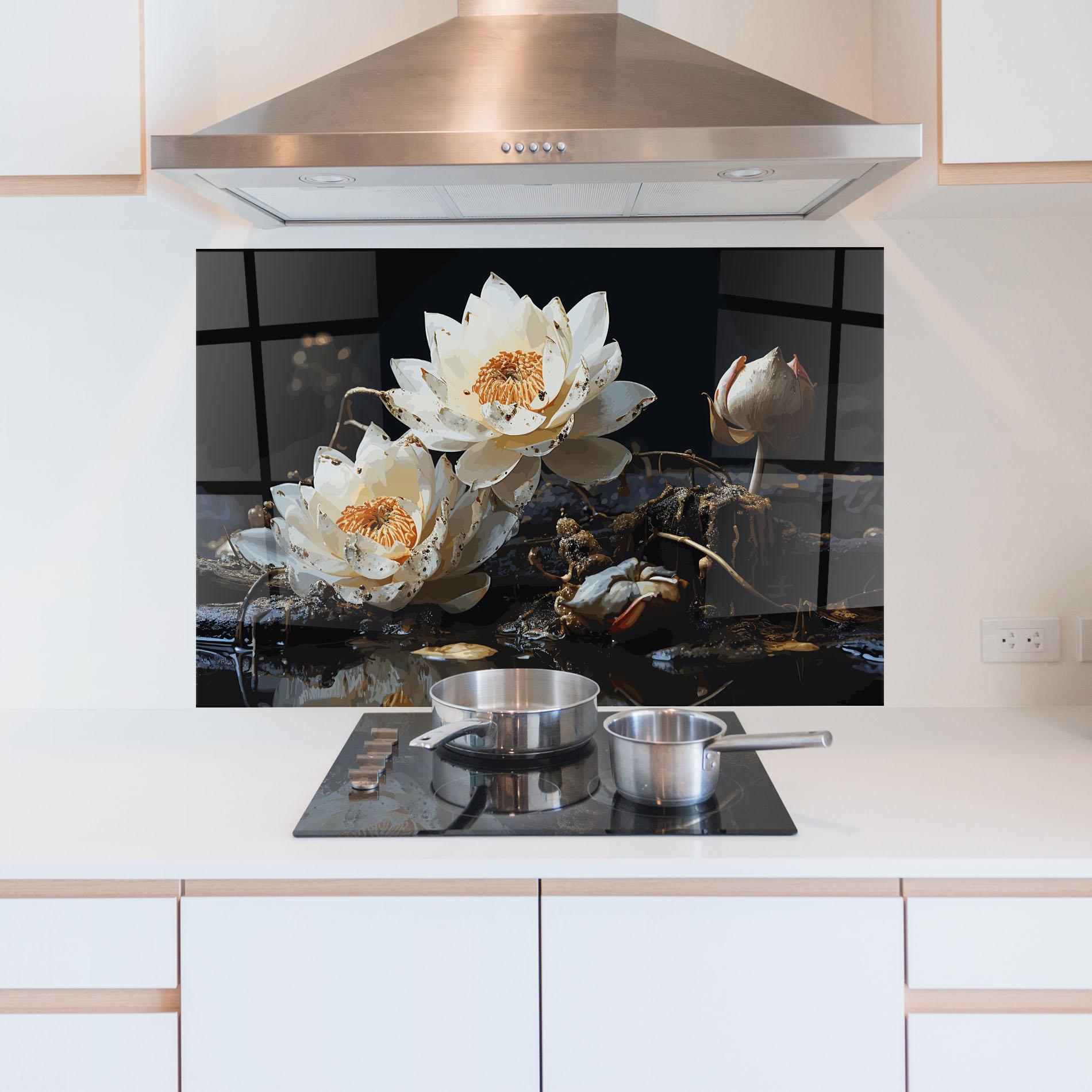 Konyhai üveg hátfal Beautiful White Nature mockup 5