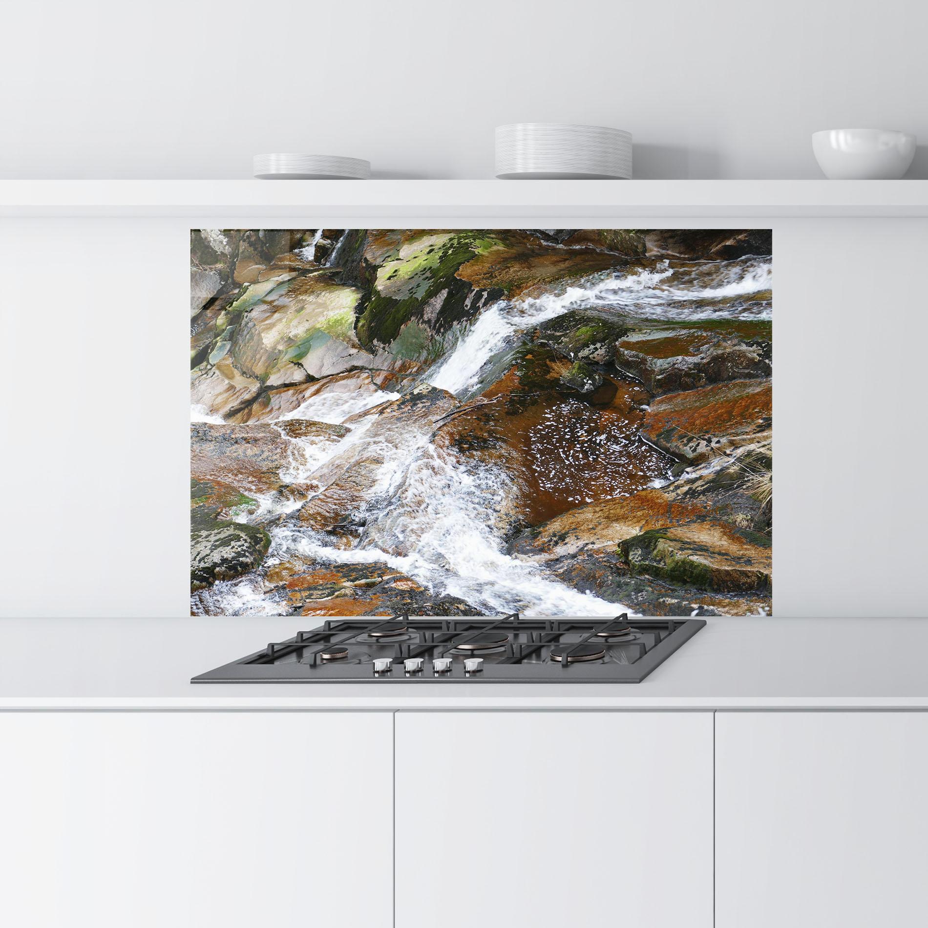 Konyhai üveg hátfal Forest Peace mockup 9