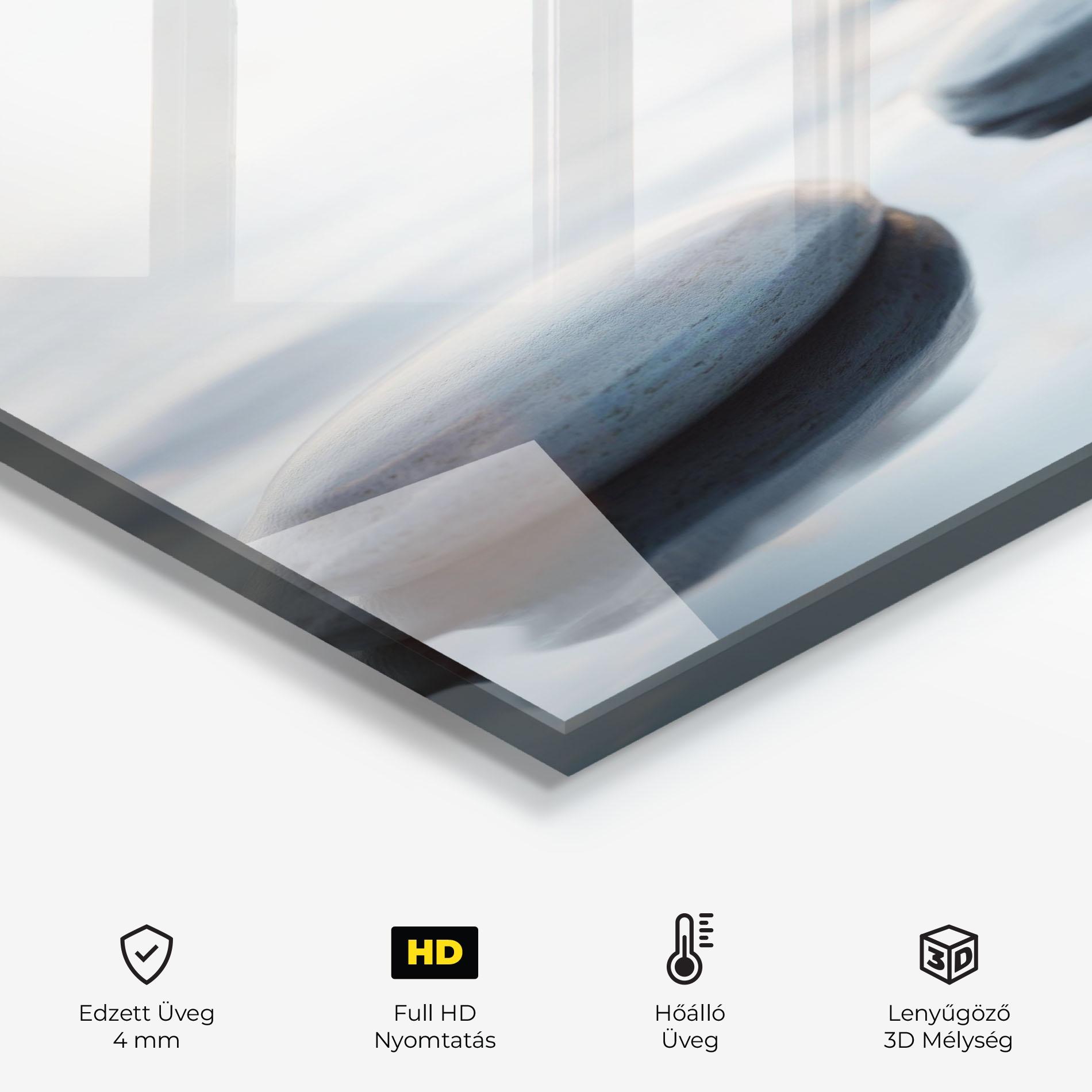 Konyhai üveg hátfal Calm Water Stone mockup 2