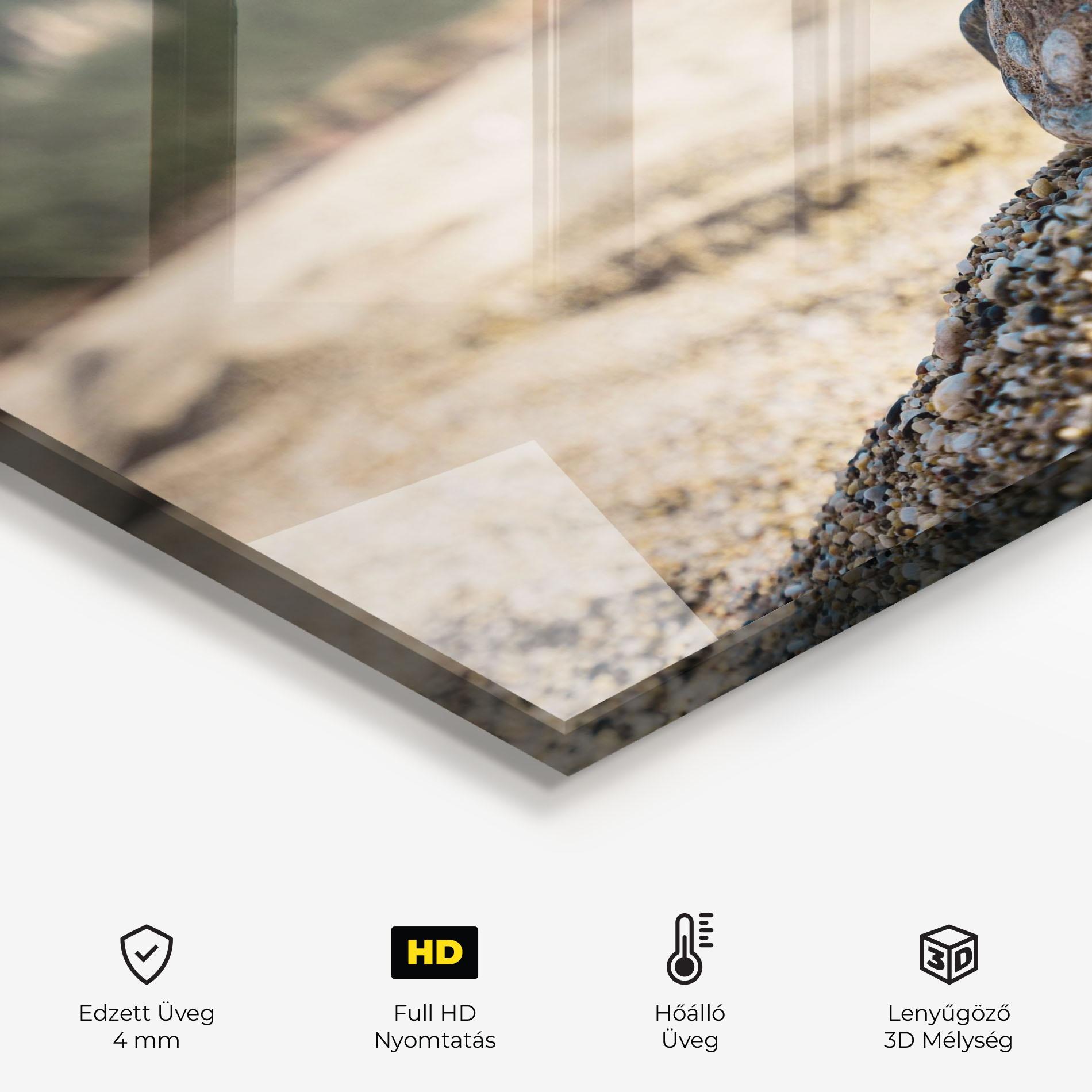 Konyhai üveg hátfal Pyramid Stones Beach mockup 2