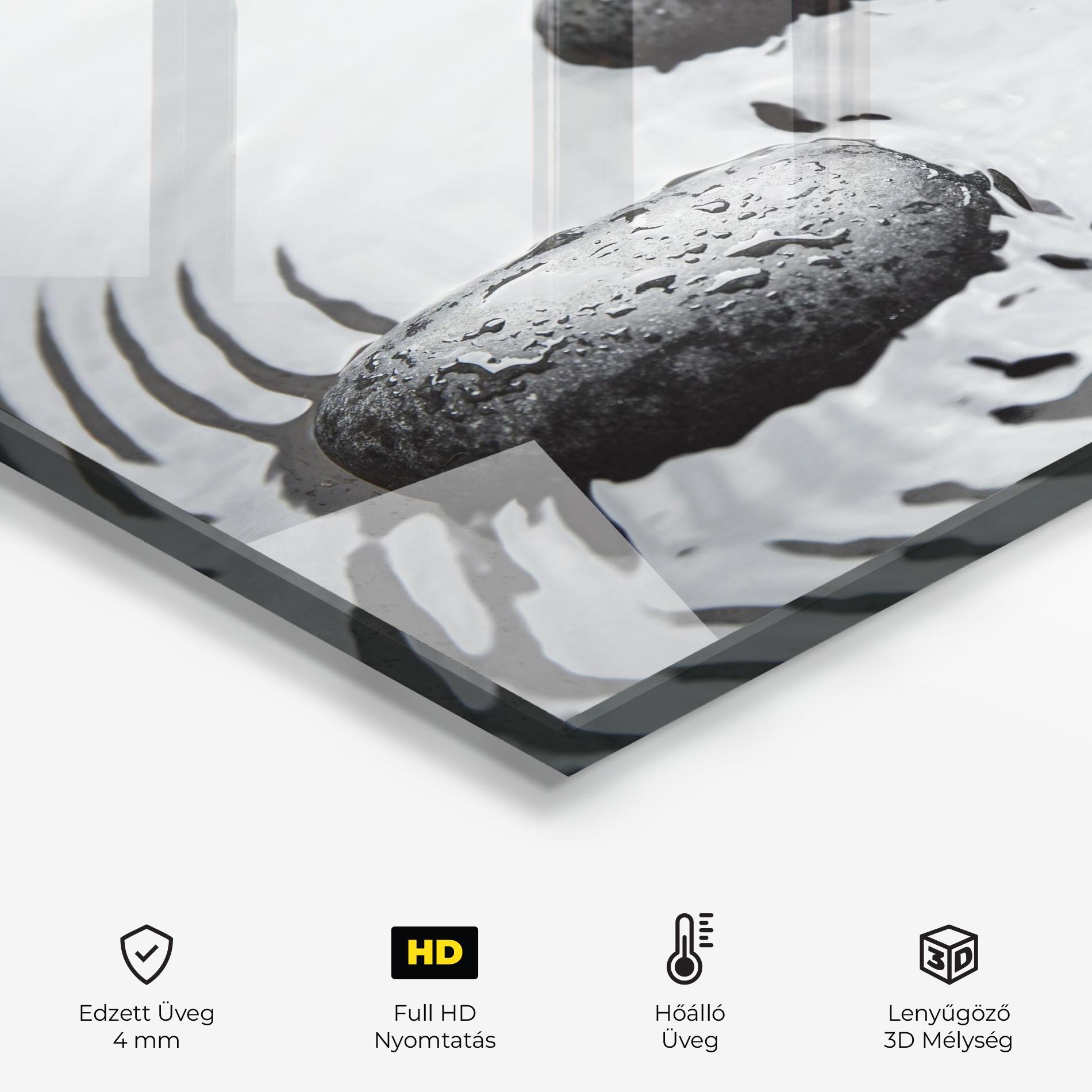 Konyhai üveg hátfal Spa Stones Water mockup 2