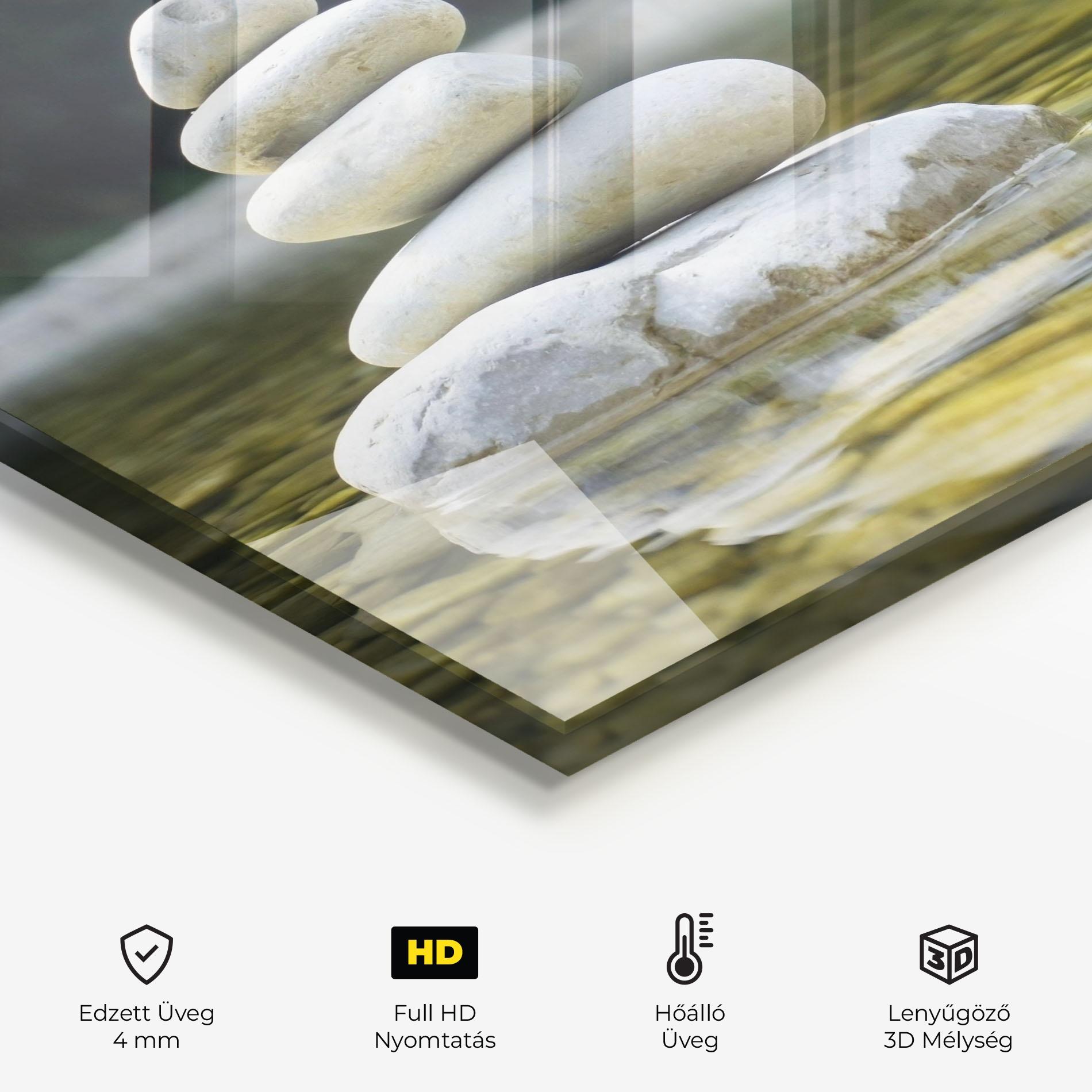 Konyhai üveg hátfal Stone Pyramid mockup 2