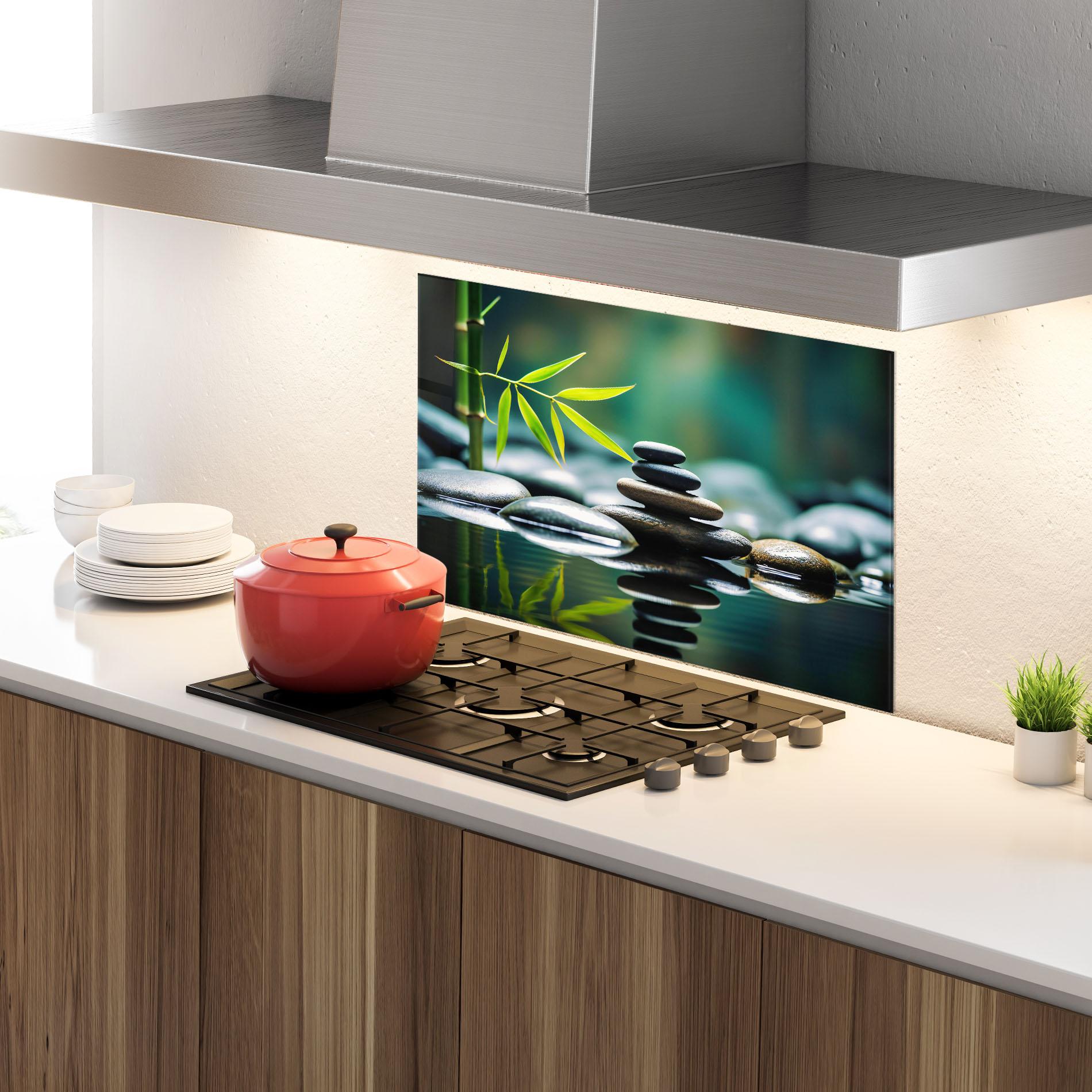 Konyhai üveg hátfal Bamboo Stones mockup 4
