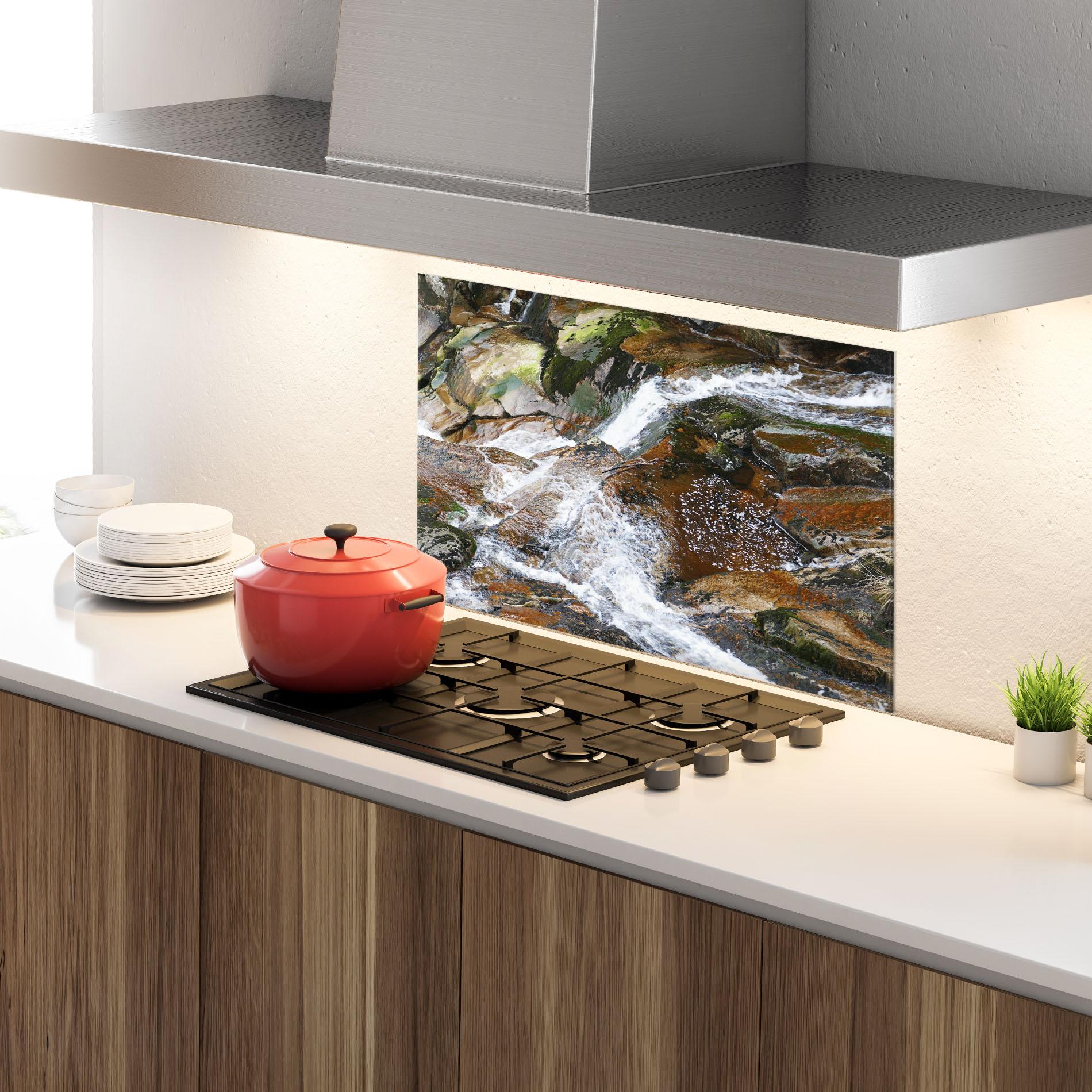 Konyhai üveg hátfal Forest Peace mockup 4