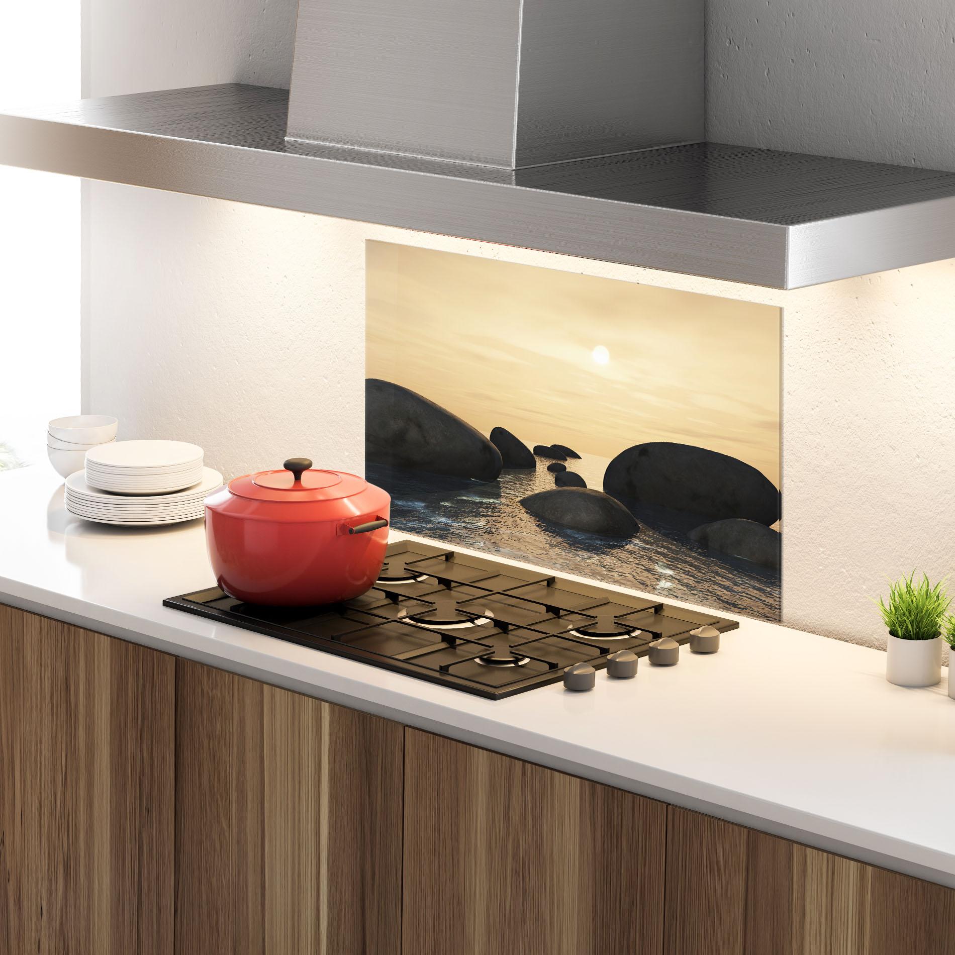 Konyhai üveg hátfal Peace Rock mockup 4