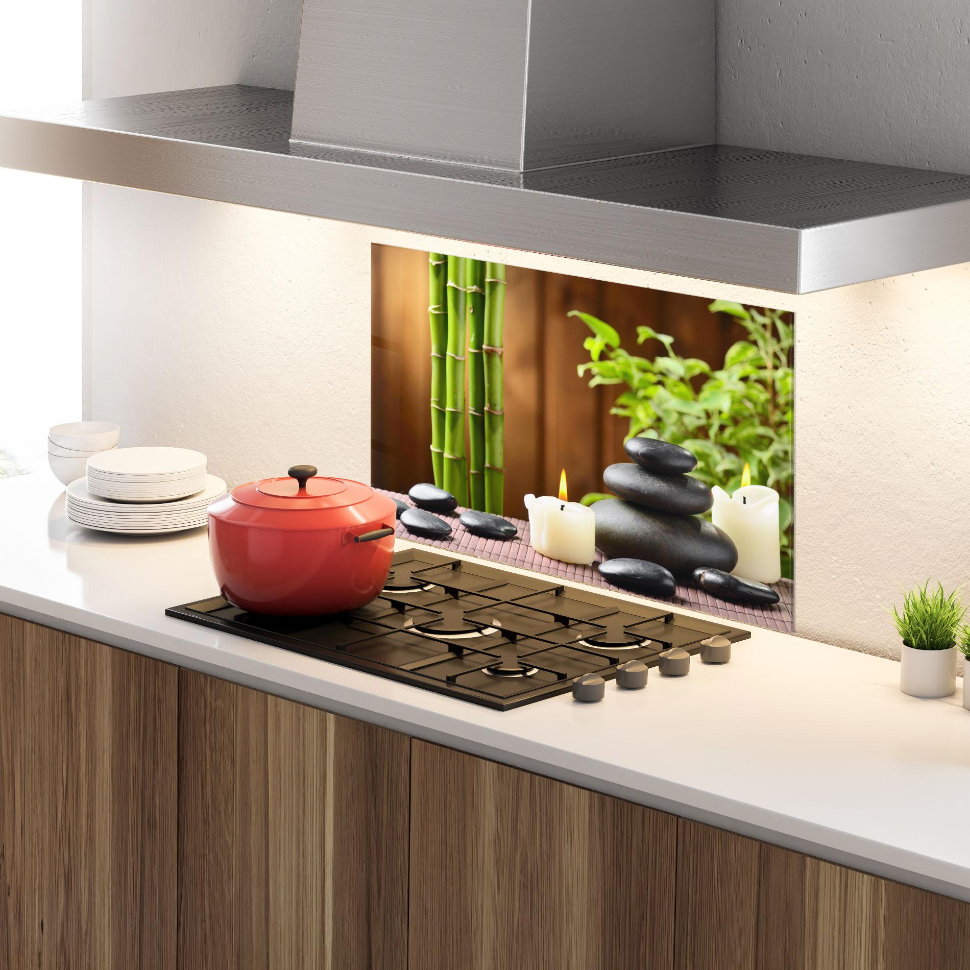 Konyhai üveg hátfal Spa Rocks mockup 4