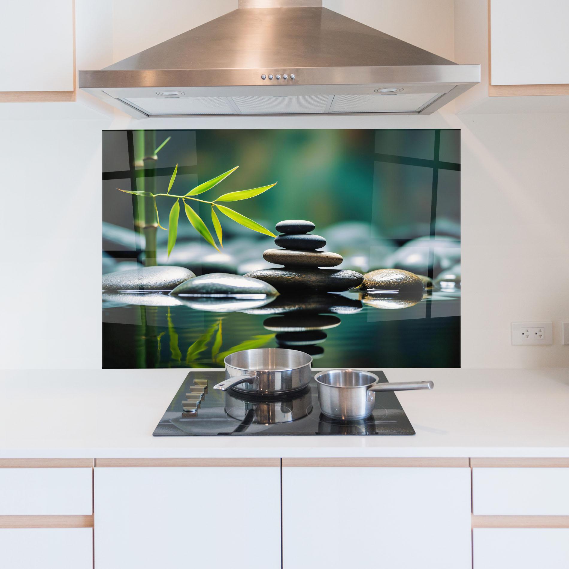 Konyhai üveg hátfal Bamboo Stones mockup 5