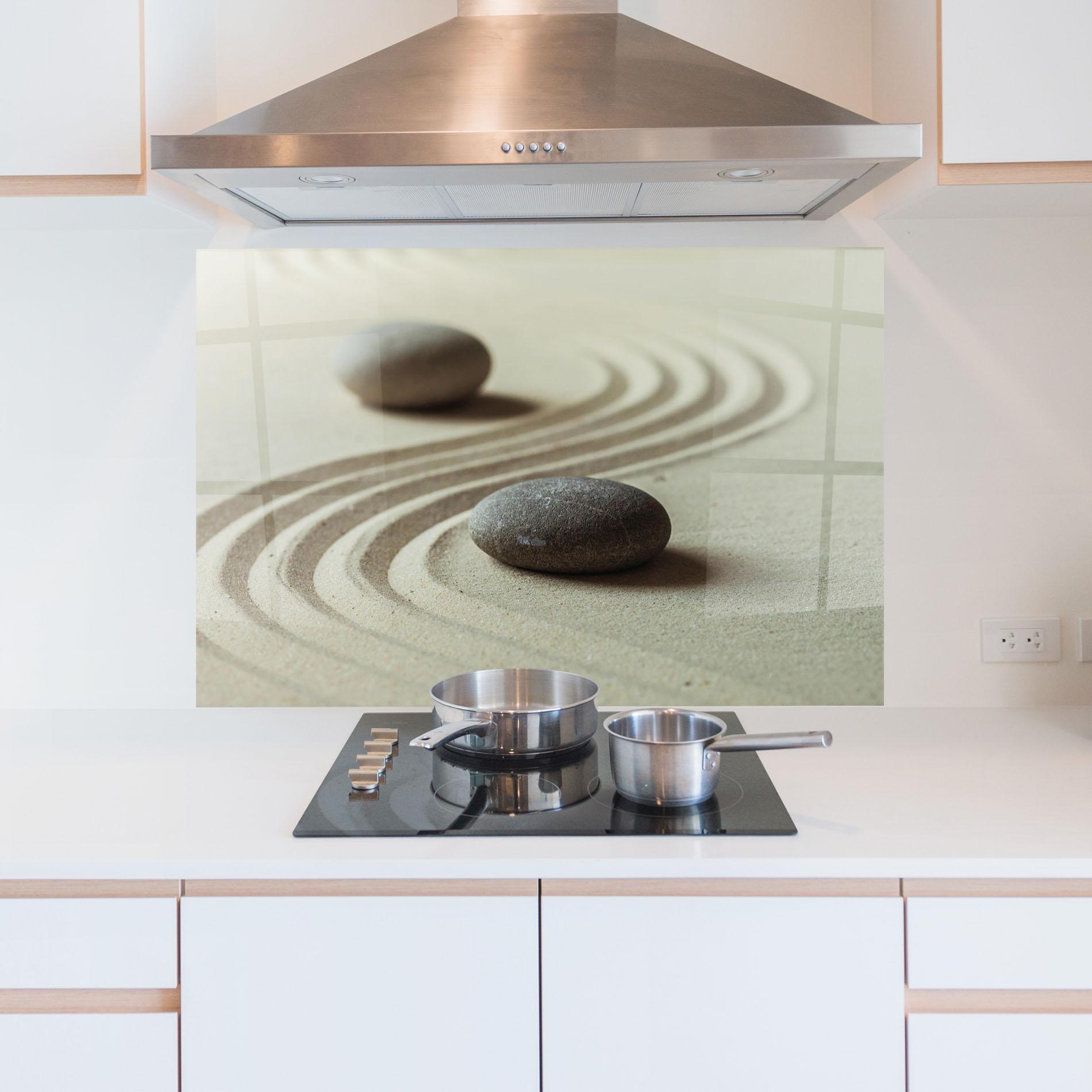 Konyhai üveg hátfal Cream Sand Stones mockup 5