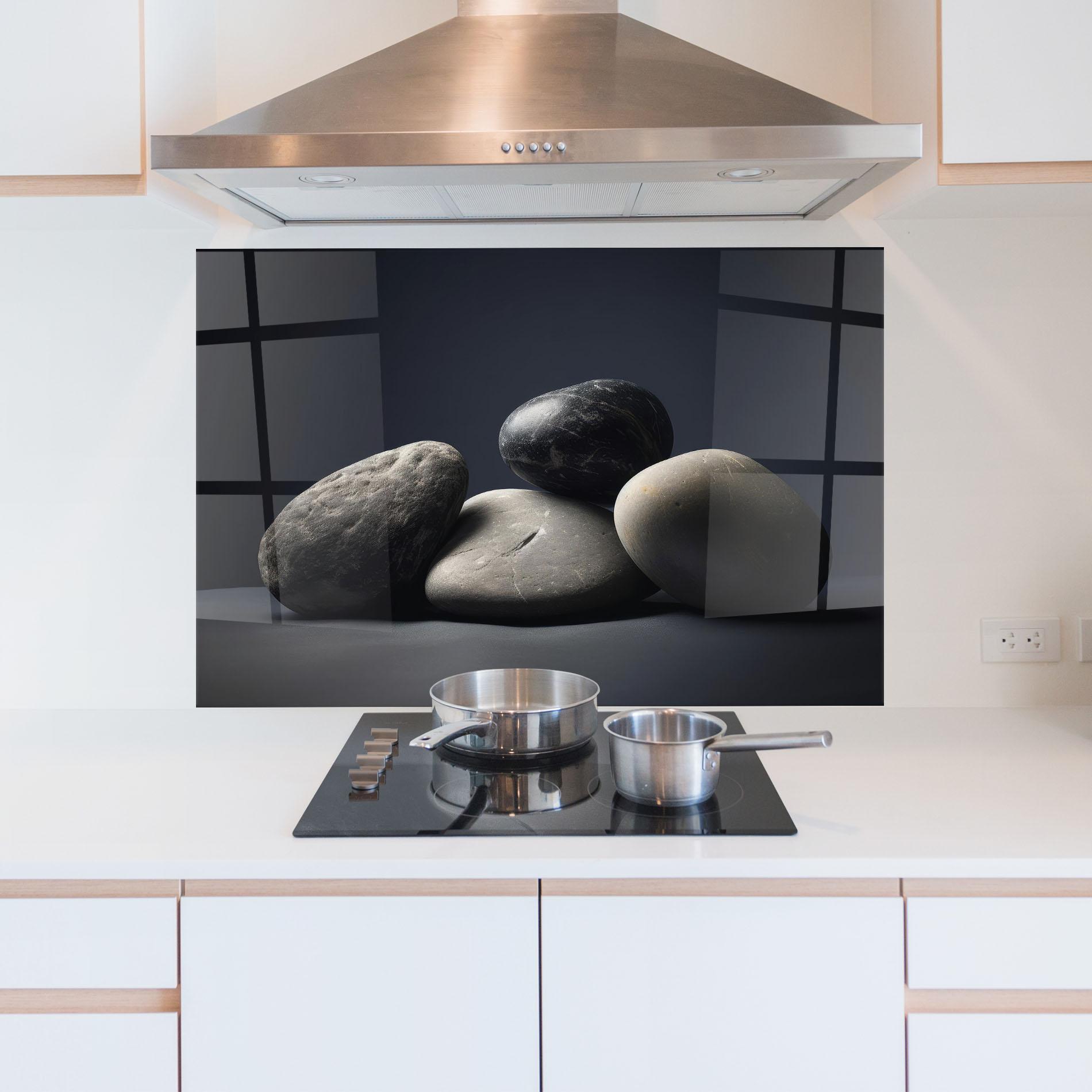 Konyhai üveg hátfal Grey Stone mockup 5