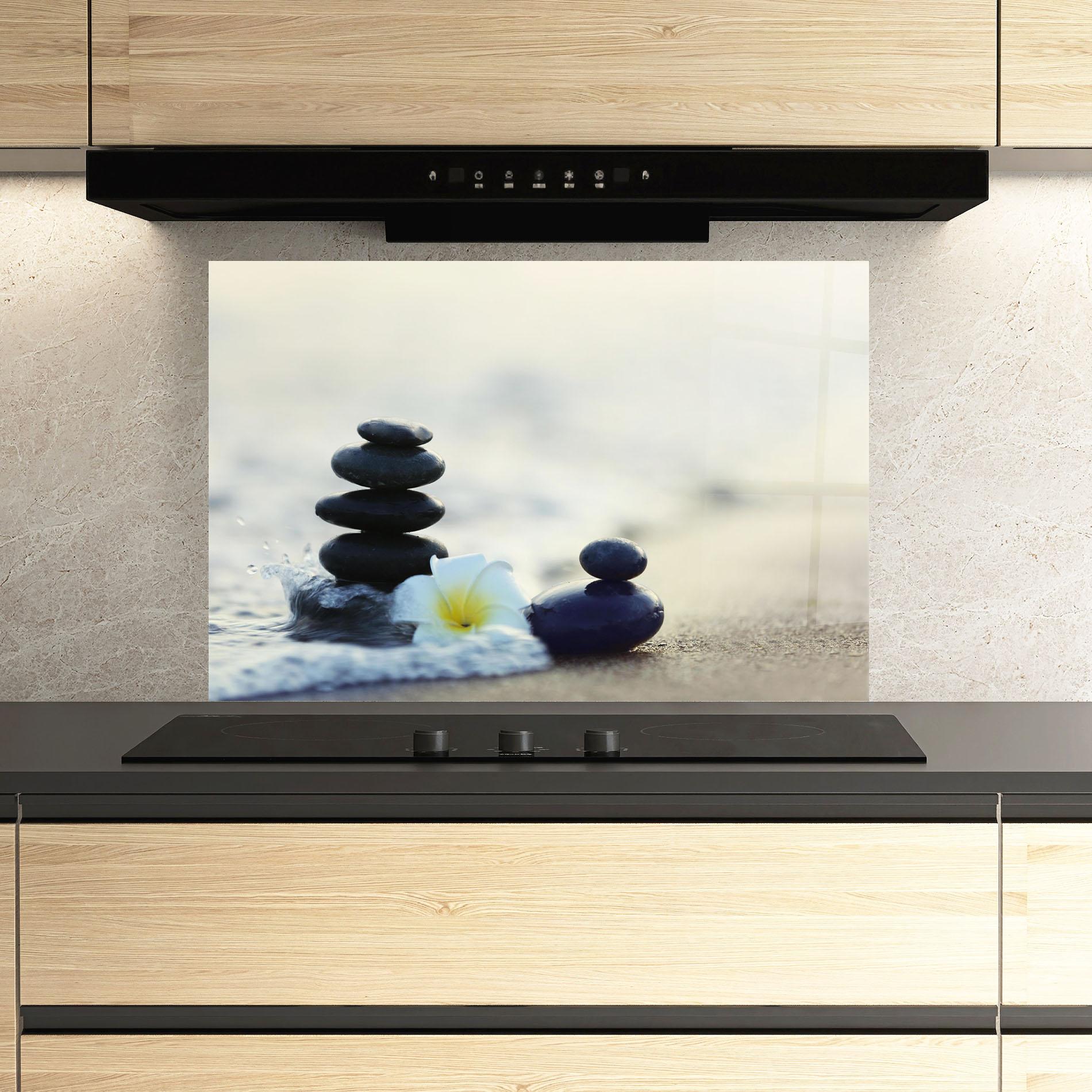 Konyhai üveg hátfal Flower Sea Flower mockup 3