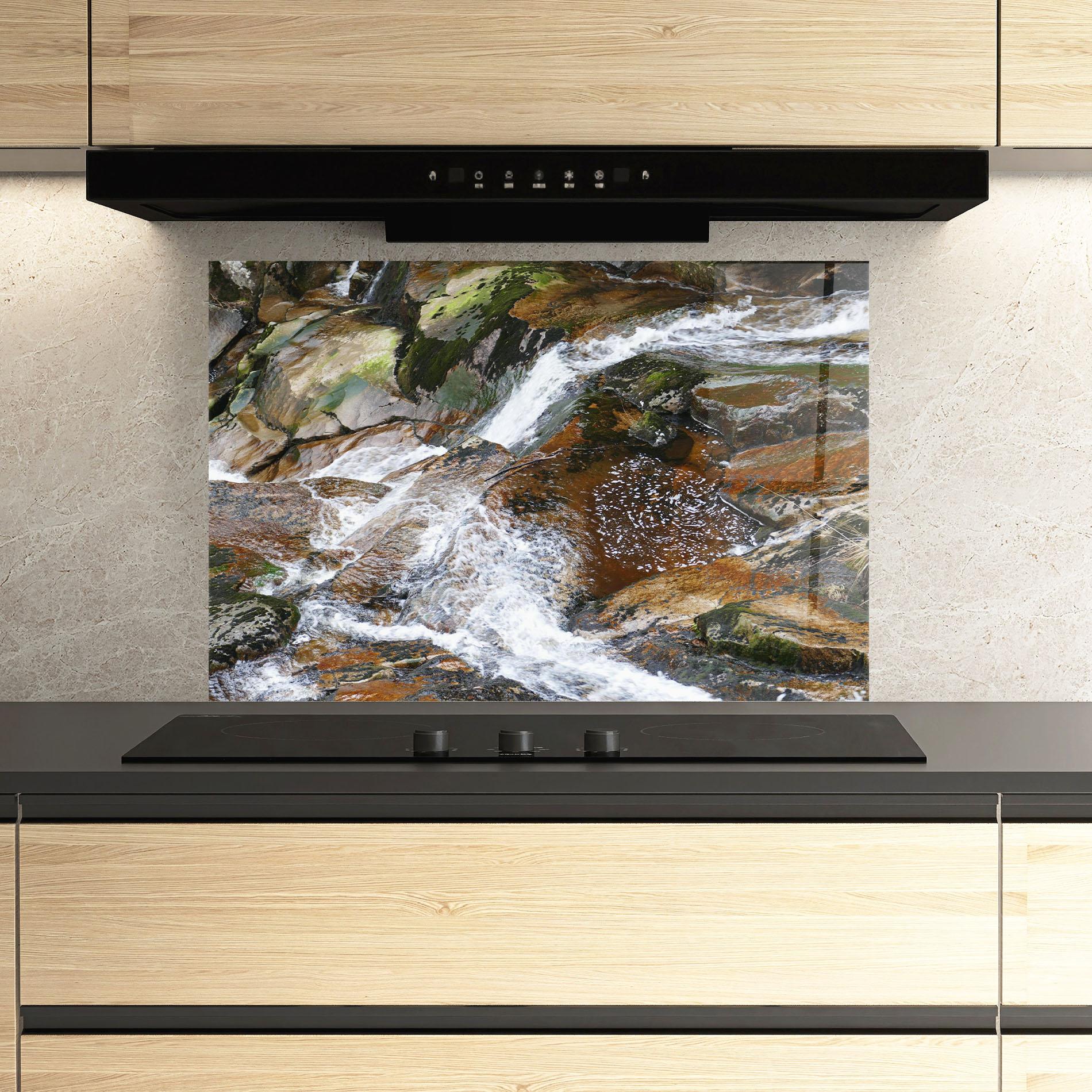 Konyhai üveg hátfal Forest Peace mockup 3