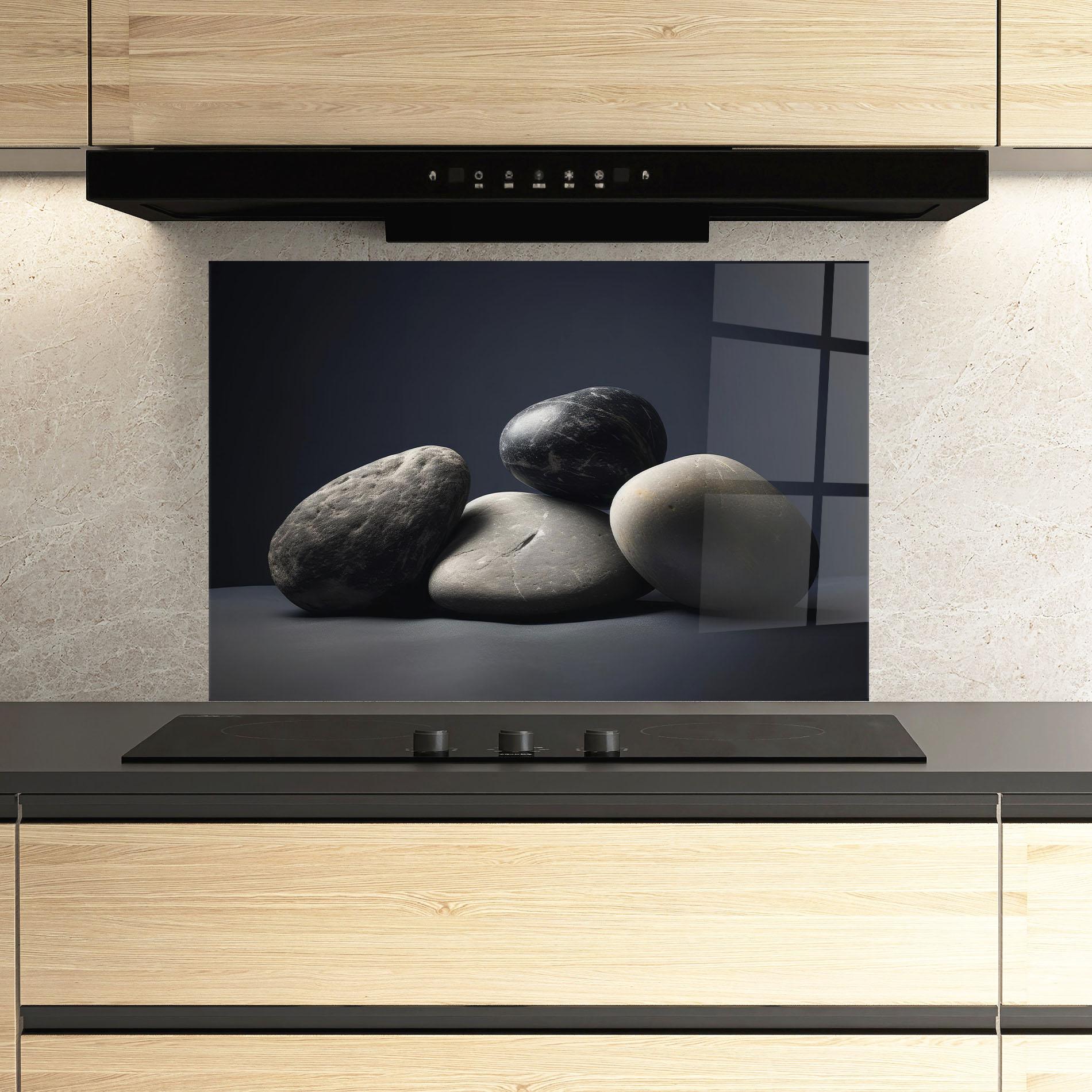 Konyhai üveg hátfal Grey Stone mockup 3