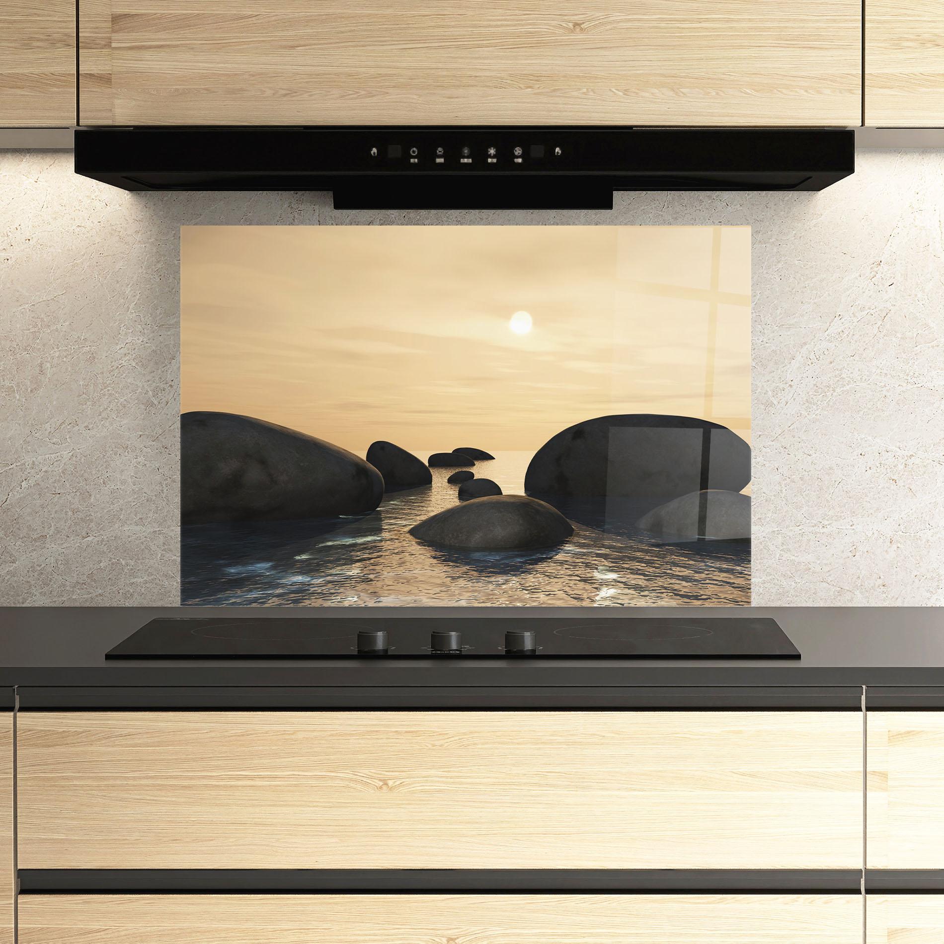 Konyhai üveg hátfal Peace Rock mockup 3